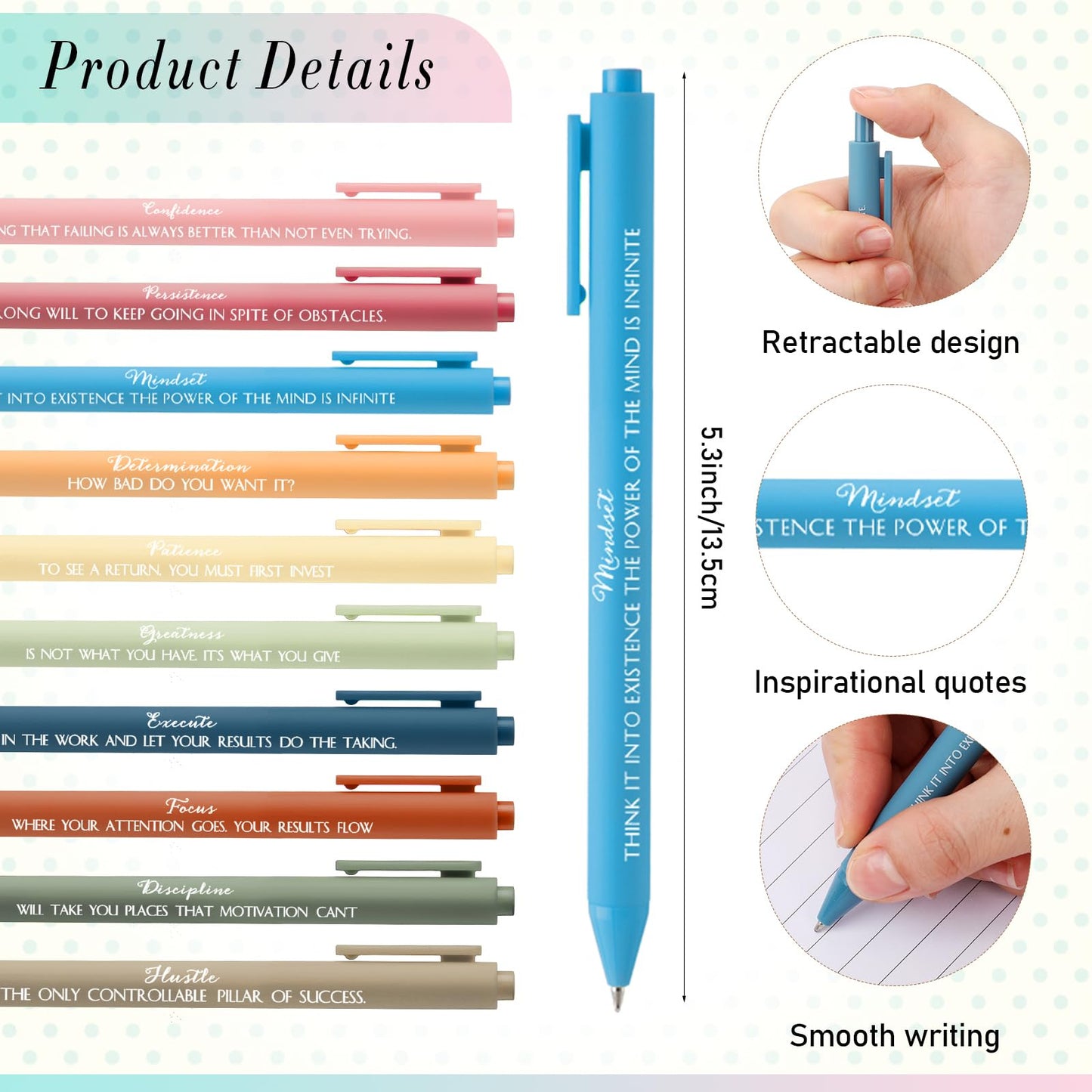 TecUnite 40 Pcs Motivational Spiral Notebooks with Sticky Notes Pen Inspirational Journals Bulk Appreciation Gift for Teacher Nurse Graduation Employee Team Coworker Staff (Macaron)