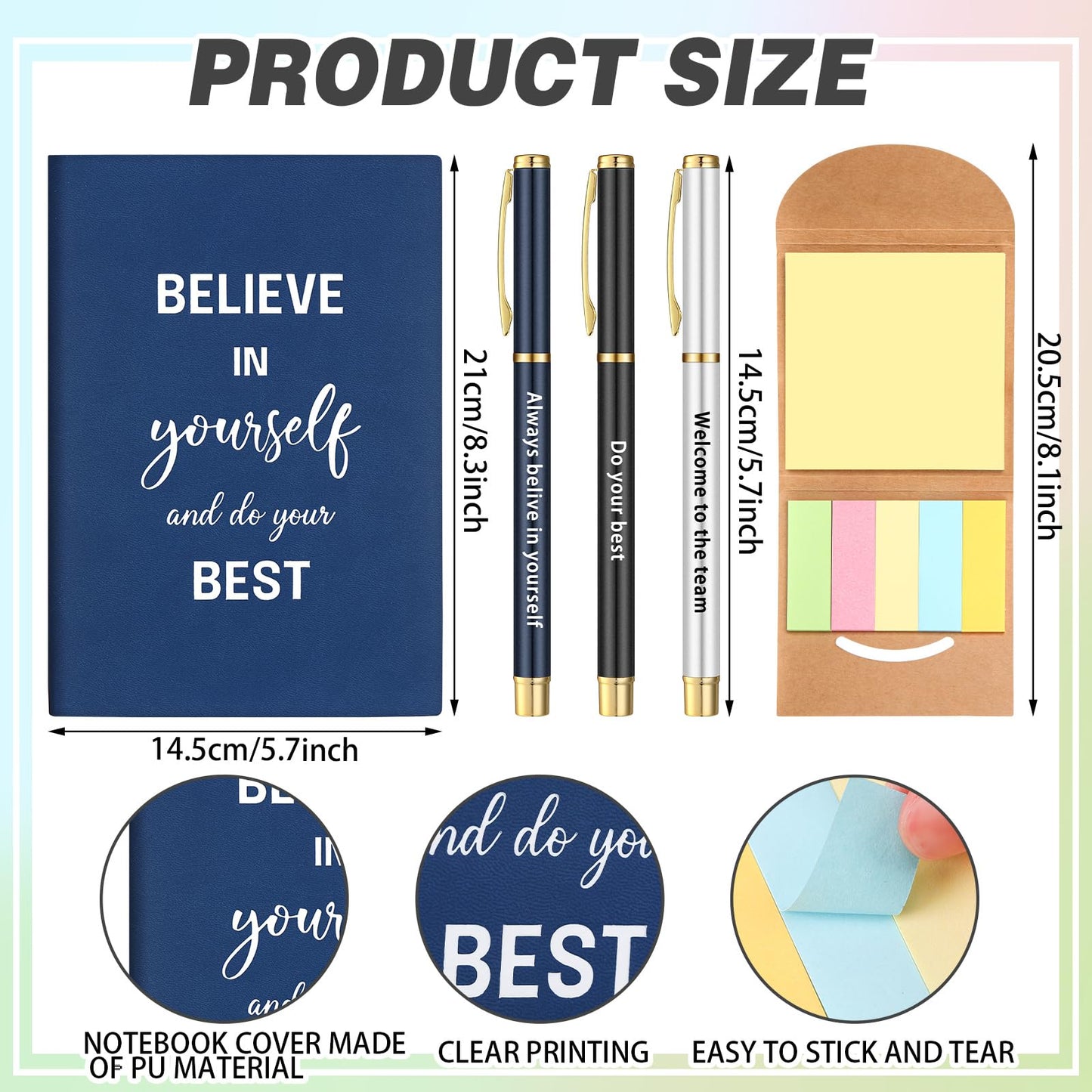 Teenyyou 7 Pcs New Employee Welcome to The Team Gift Set for Him or Her Welcome to The Team Gift Box Holiday Gifts Include 20oz Tumbler Notebook Pens and Sticky Note for New Employee Worker(Blue)