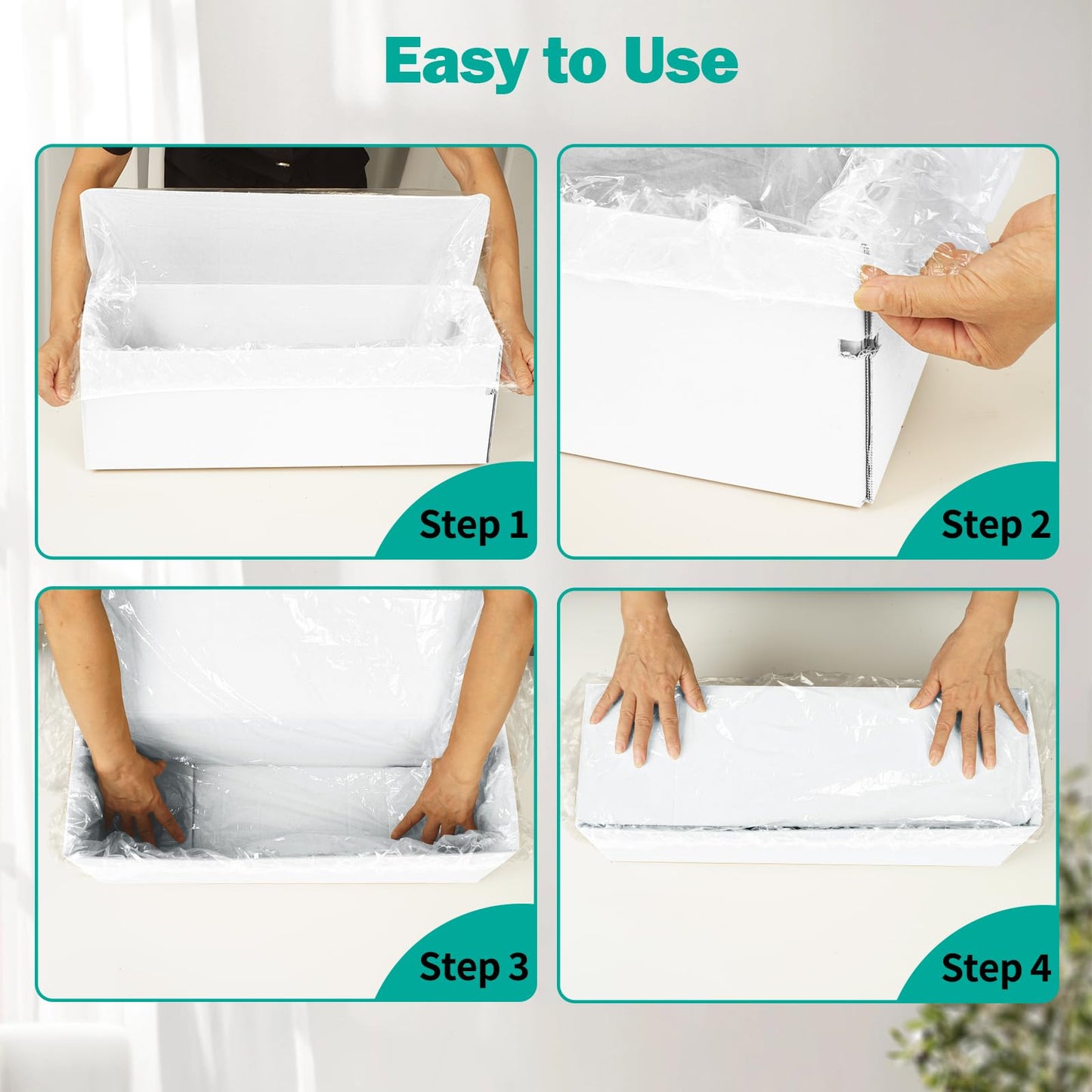 Trash Bags Compatible with Popur X5 Litter Box - with Elastic Band, Thickened Design for Popur X5 Self-Cleaning Cat Litter Box/Home Trash Bags (50 Pcs)