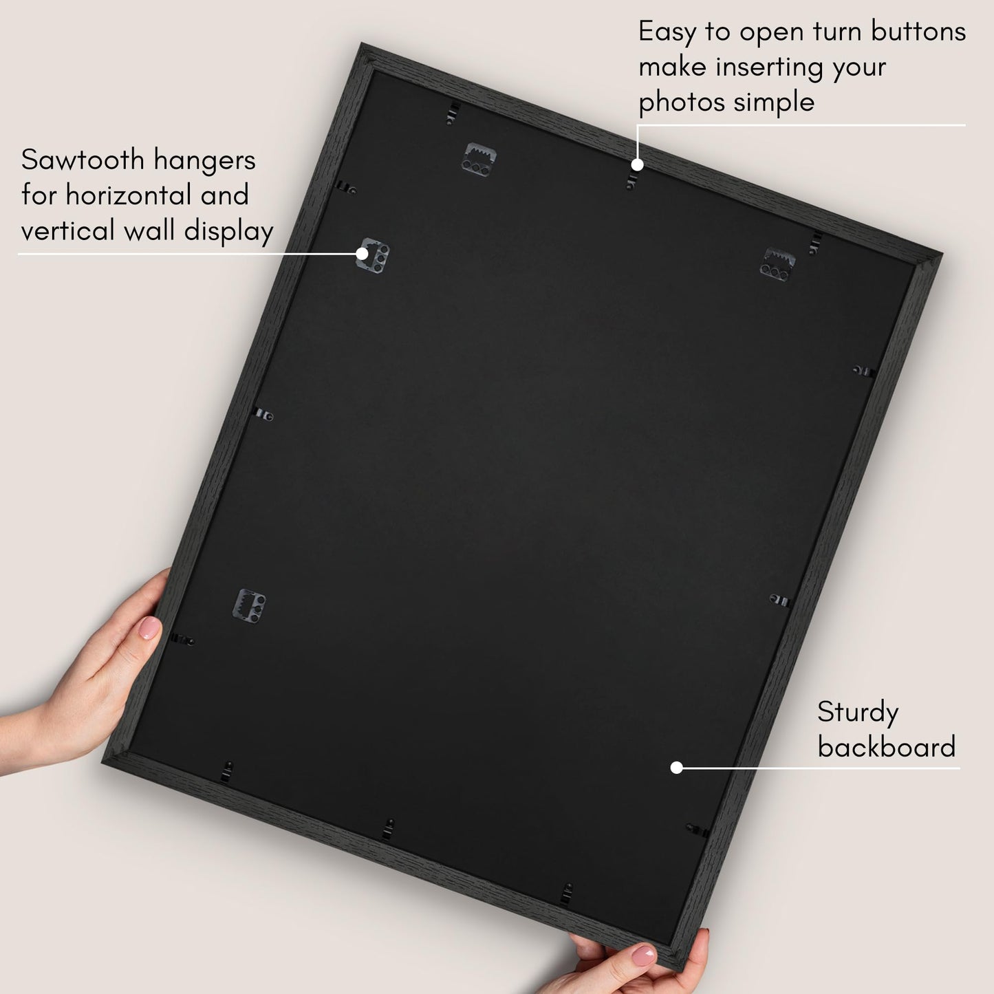 Americanflat 22x28 Poster Frame with Polished Plexiglass - Use as 18x24 Frame with Mat - Hudson Collection - Wide Picture Frames for Wall Display - Black