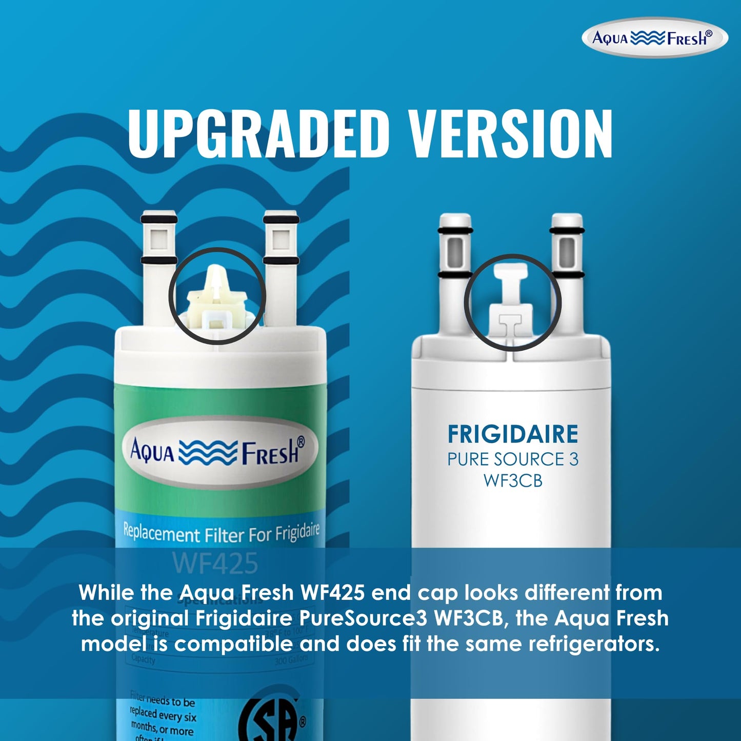 Aqua Fresh Replacement for WF3CB, PureSource 3, 706465, 242086201, 242086203, 242294501, 242069601, AP4567491, PS3412266, WF425 Refrigerator Water Filter (3-Pack)