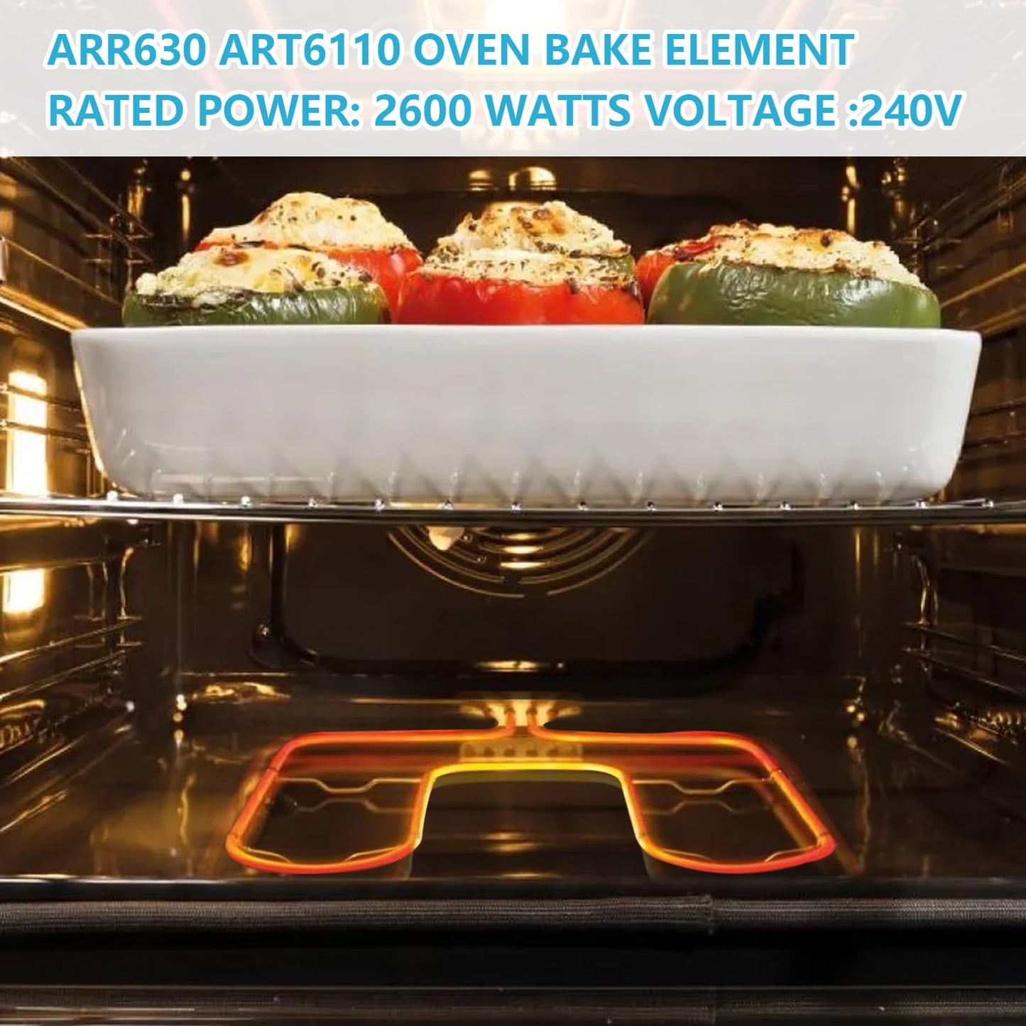 Showingo Range Bake Lower Oven Heating Unit Element Compatible with Whirlpool Amana WP77001094, 77001094, CH5910, ARR630,ART6110 Replacement Oven Bake Element 8190056, AP4104297, AP6011444