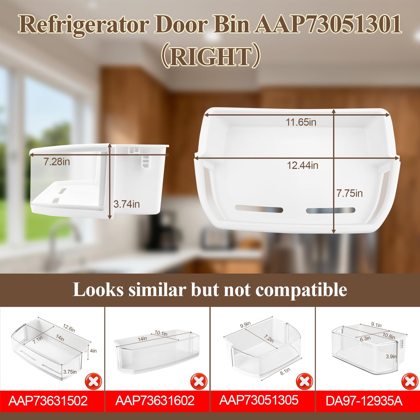 Upgraded AAP73051302, AAP73051301 Door Bin (Right) Compatible with LG LFX25978SW Door Shelf, LFX25978ST/00 Right Door Bin, LFX25978SB Door Shelf, Kenmore 79551012010, etc, Replacement AAP73051303