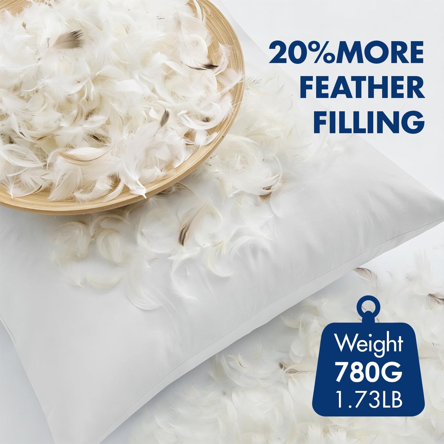 MIULEE Pack of 4 18x18 Pillow Inserts, Premium Feather and Down Decorative Throw Pillows, Fluffy and Choppable, Cotton Fabric for Sofa Bed Couch