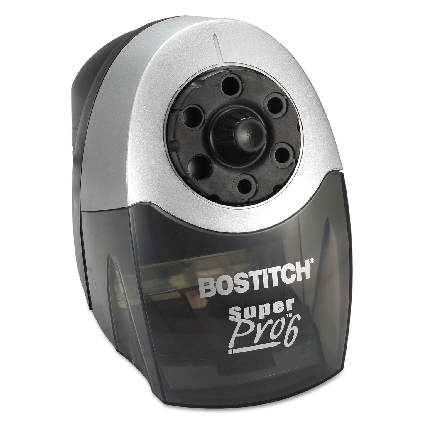 Bostitch Office SuperPro6 Electric Pencil Sharpener, Heavy Duty Commercial with 6 Holes and Industrial Motor, Grey