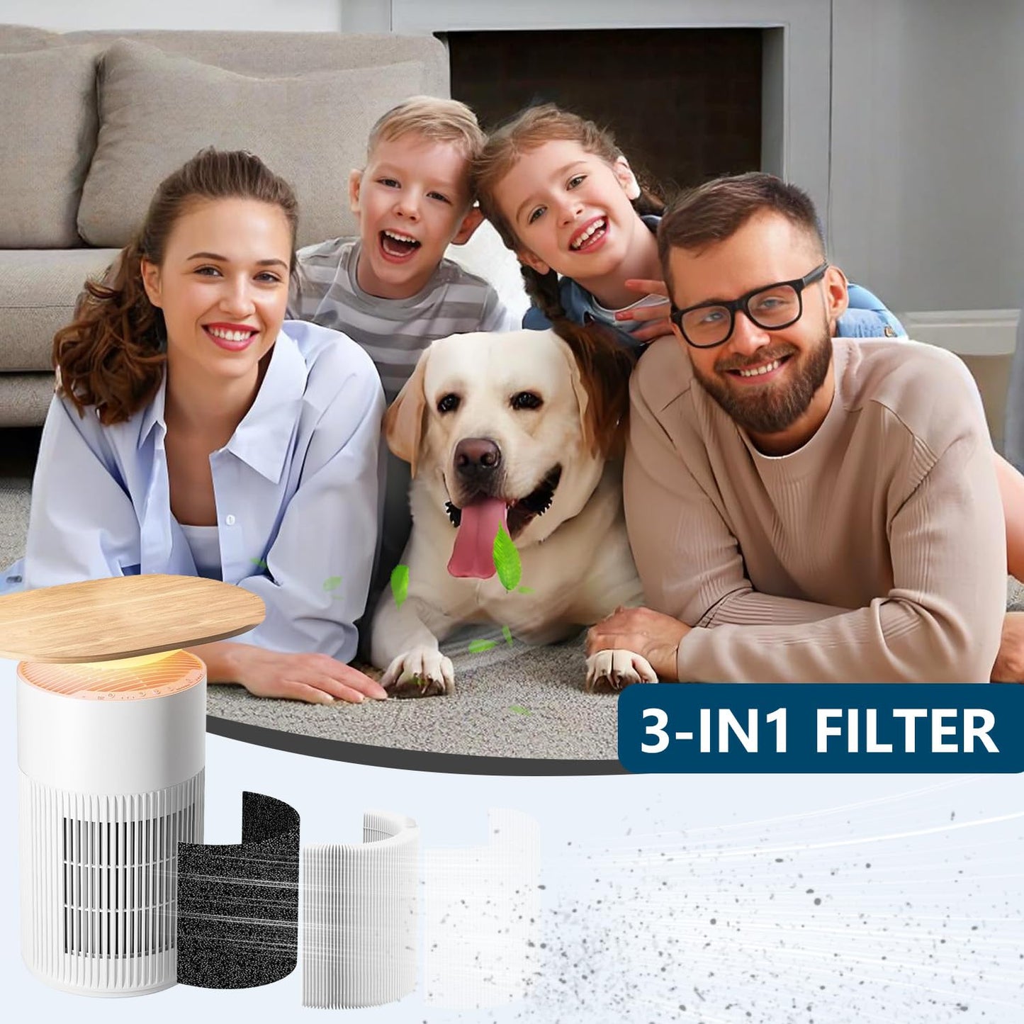 KUETERYUN W5302310 Filter Compatible with SwitchBot ‎W5302310 Air Purifier,3-In-1 Filtration &Activated Carbon Filter,2pack