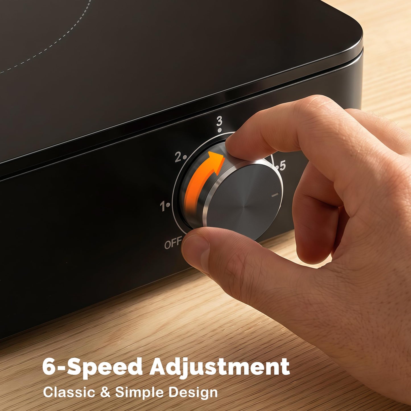 1200W Hot Plate: Portable Electric Burner with Boil-Dry Protection & 6 Heat Settings – Electric Stove Compact Cooktop for RV, Dorm, Office & Small Kitchens, Road-Ready & Safe