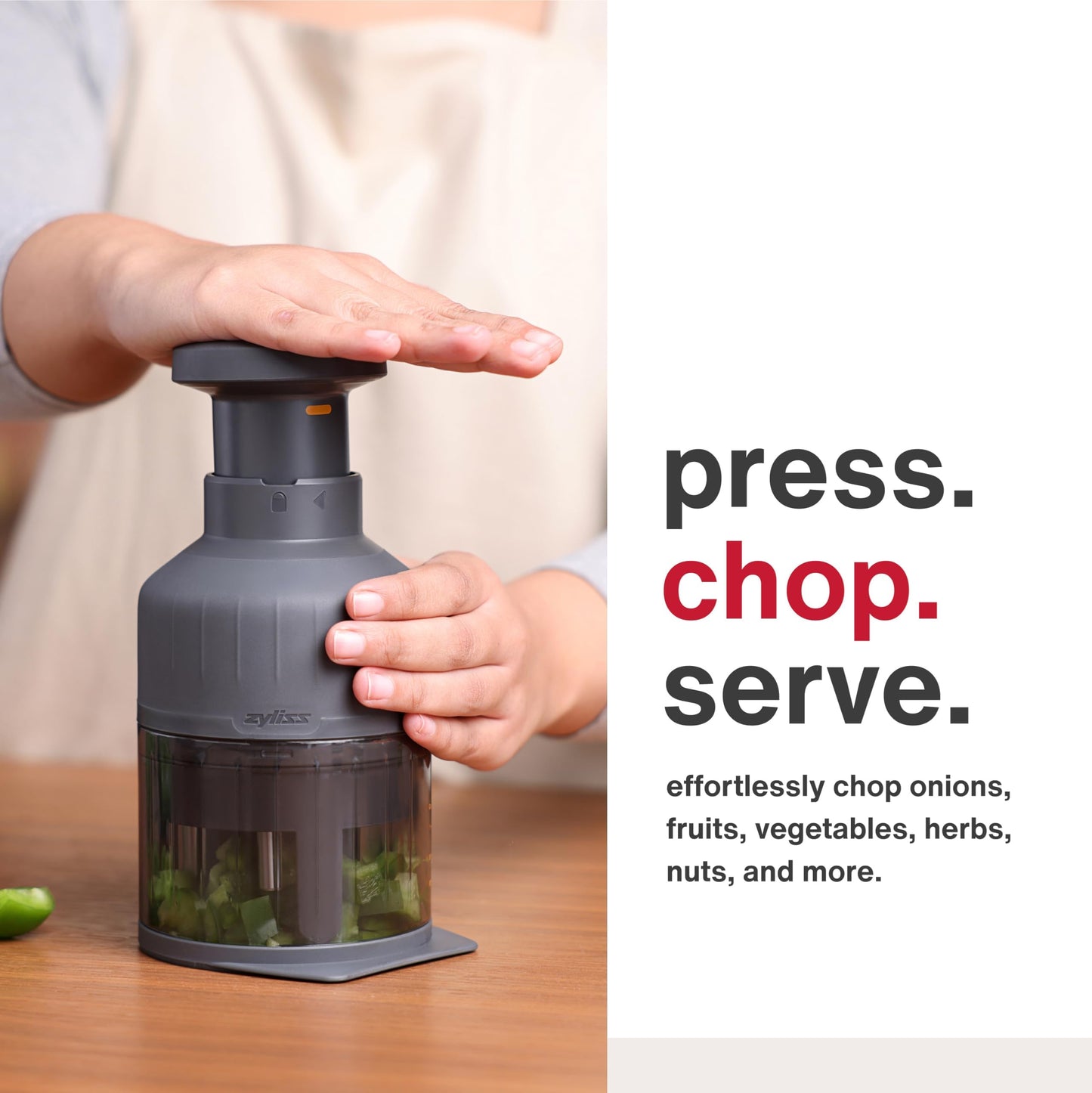Zyliss Zick Zick Classic Food Chopper - Convenient for Easy, Healthy Meal Prep - Manual Vegetable Chopper with Stainless Steel Blades - Compact & Dishwasher Safe - Zick Zick 3.0