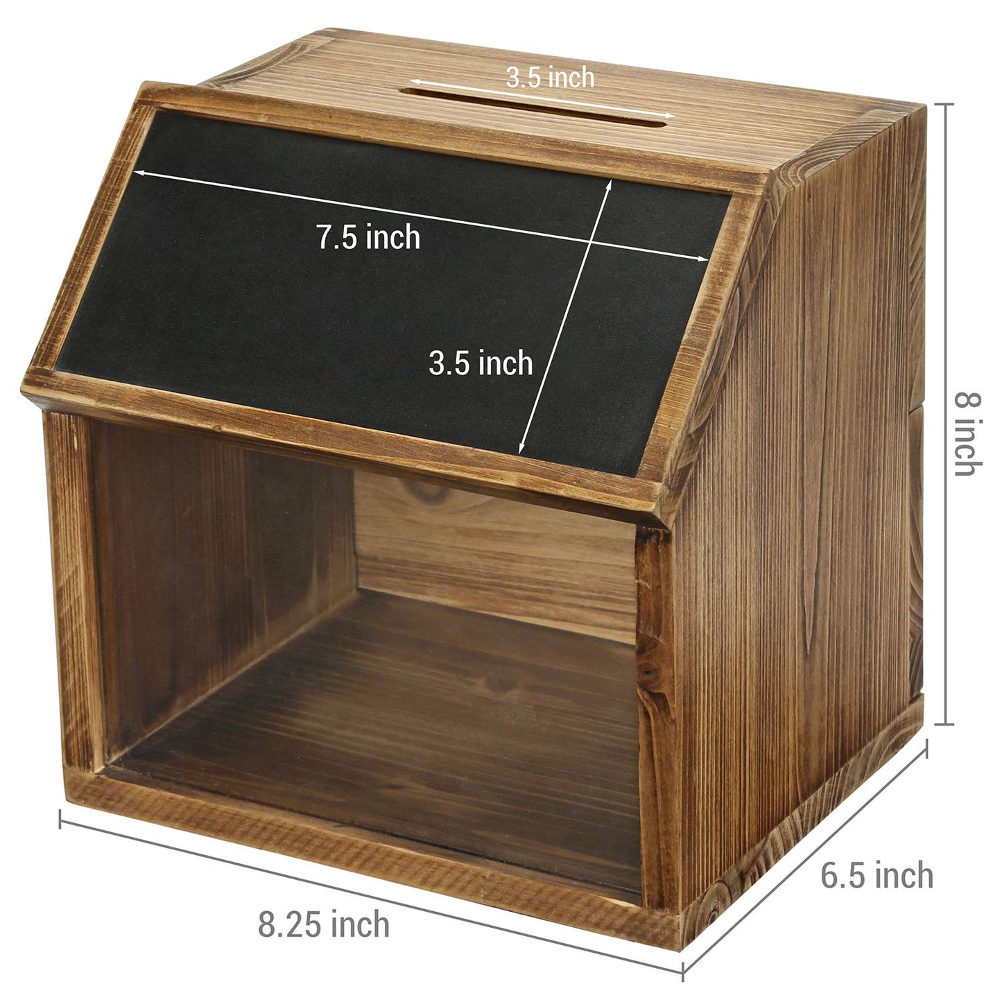 MyGift Tip Jar,Donation Box for Fundraising with Chalkboard Label and Keys, Wooden Suggestion Prayer Box with Slot and Lock for Church,Wedding