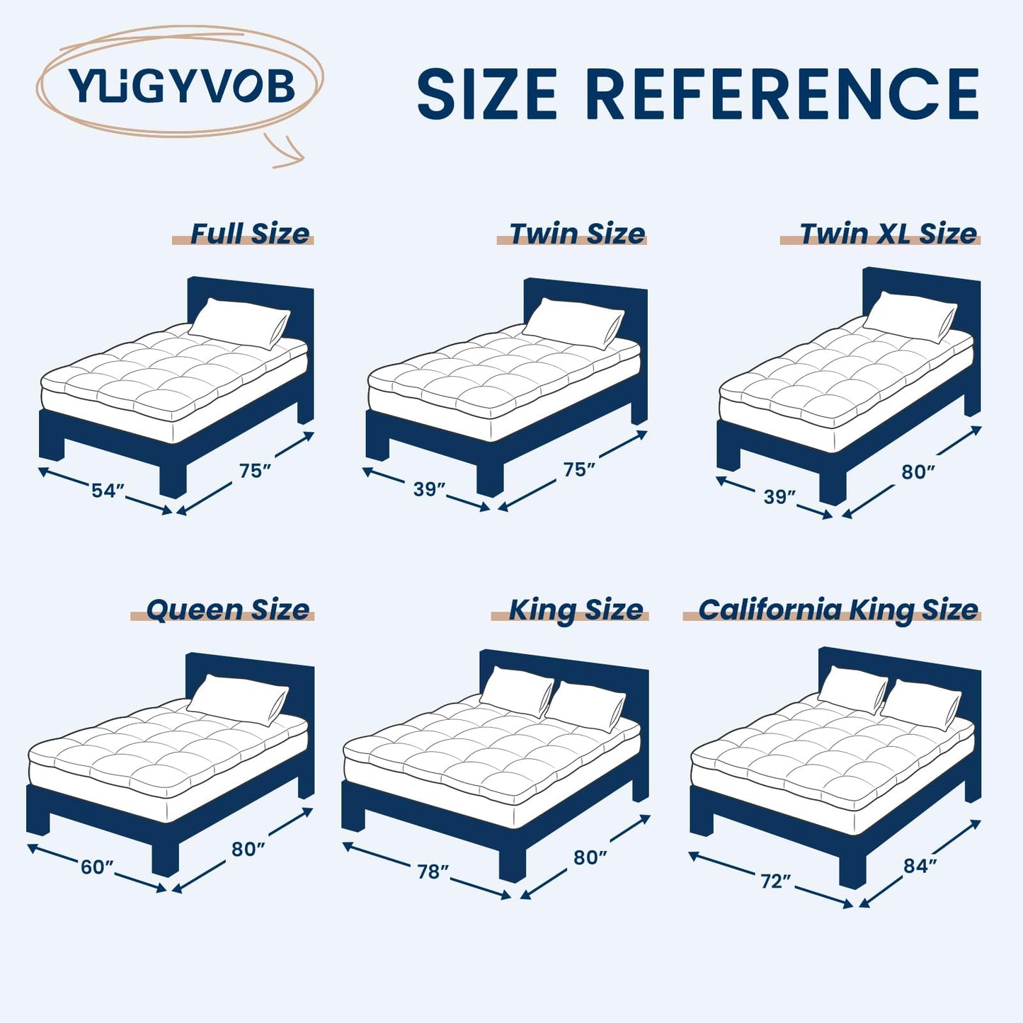 YUGYVOB Queen Mattress Topper Extra Thick, Cooling, and Breathable Mattress Pad 8-21" Deep Pocket Soft Down Alternative Fill