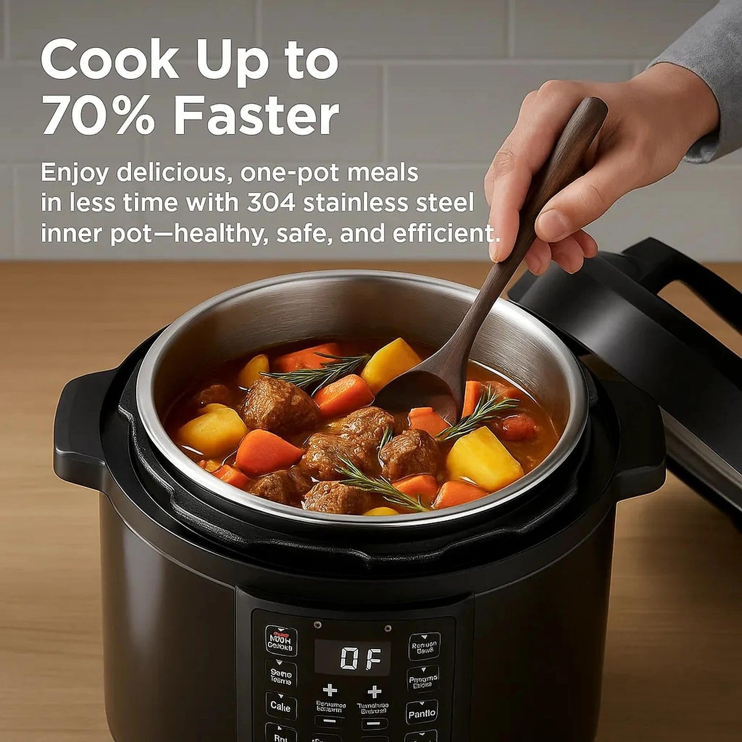 Stainless Steel Inner Pot 6 Quart Compatible with Instant Pot, 3-Ply Bottom Replacement Pot for 6 Qt Models, Food Grade 304 (18/8), Dishwasher Safe Replacement Parts, No Coating