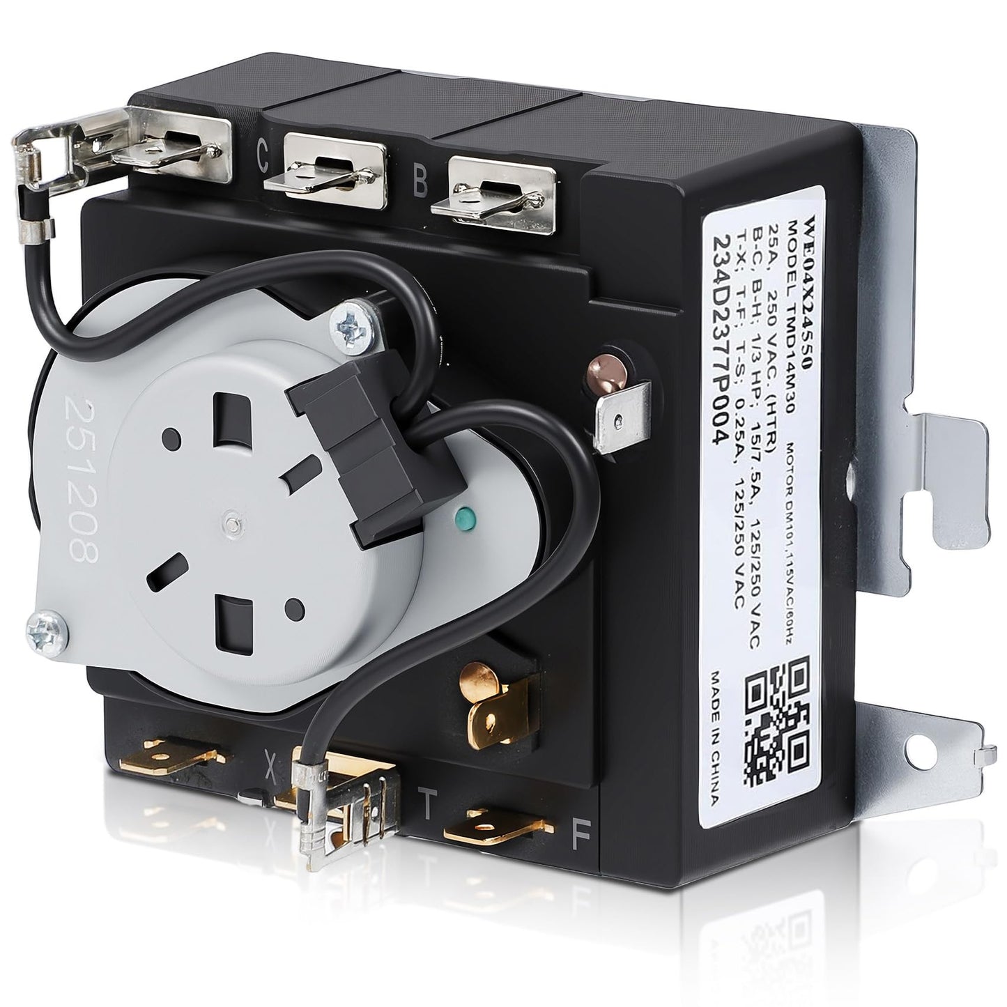WE04X24550 234D2377P004 Dryer Timer Compatible with GE Hotpoint Dryer Timer GTD42EASJ2WW GTD48EASW0WB GTD42EASJ1WW GTD42GASJ2WW GTX42GASJ2WW, Replacement TMD14M30 WE04X24549 TMD16M12 234D2377P003