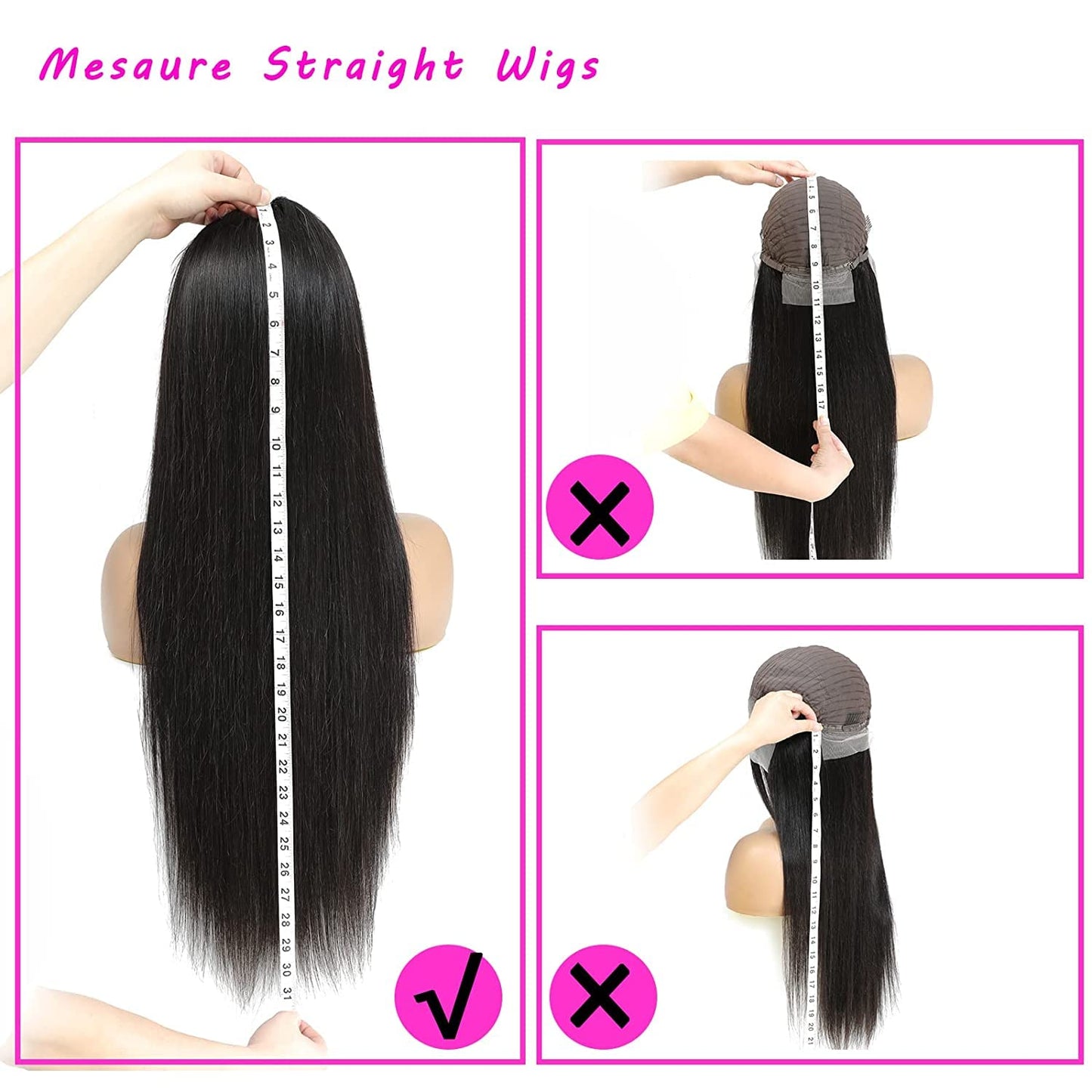 13X6 Lace Front Wigs Human Hair Pre Plucked With Baby Hair 30 Inch Straight Lace Front Wigs Human Hair 180 Density Glueless Transparent HD Lace Frontal Wigs Human Hair for Women Natural Black Color