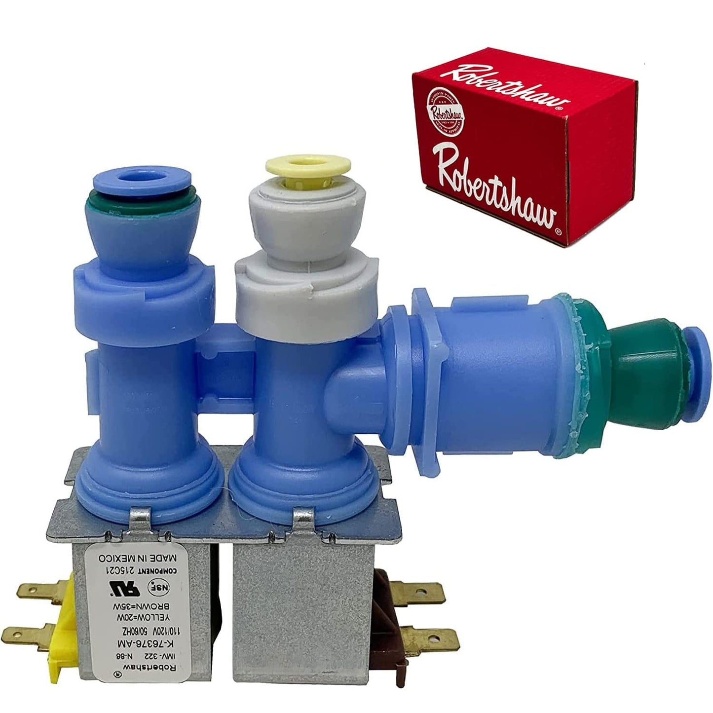 [67006322 Valve OEM Mania] 67006322 NEW OEM Produced for Whirpool Refrigerator Dual Water Inlet Valve Replacement Part - replaces 12956102