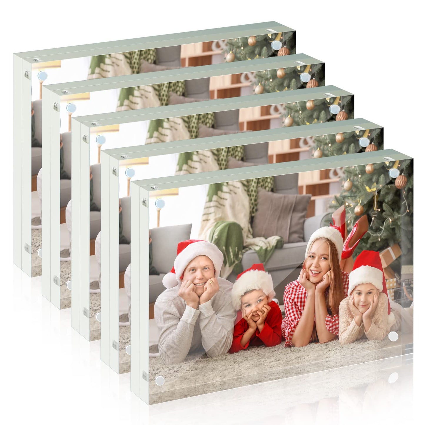 Syntrific 5x7 Acrylic Photo Frame 5Pack Premium Acrylic Photo Frame Magnetic Picture Frames Clear