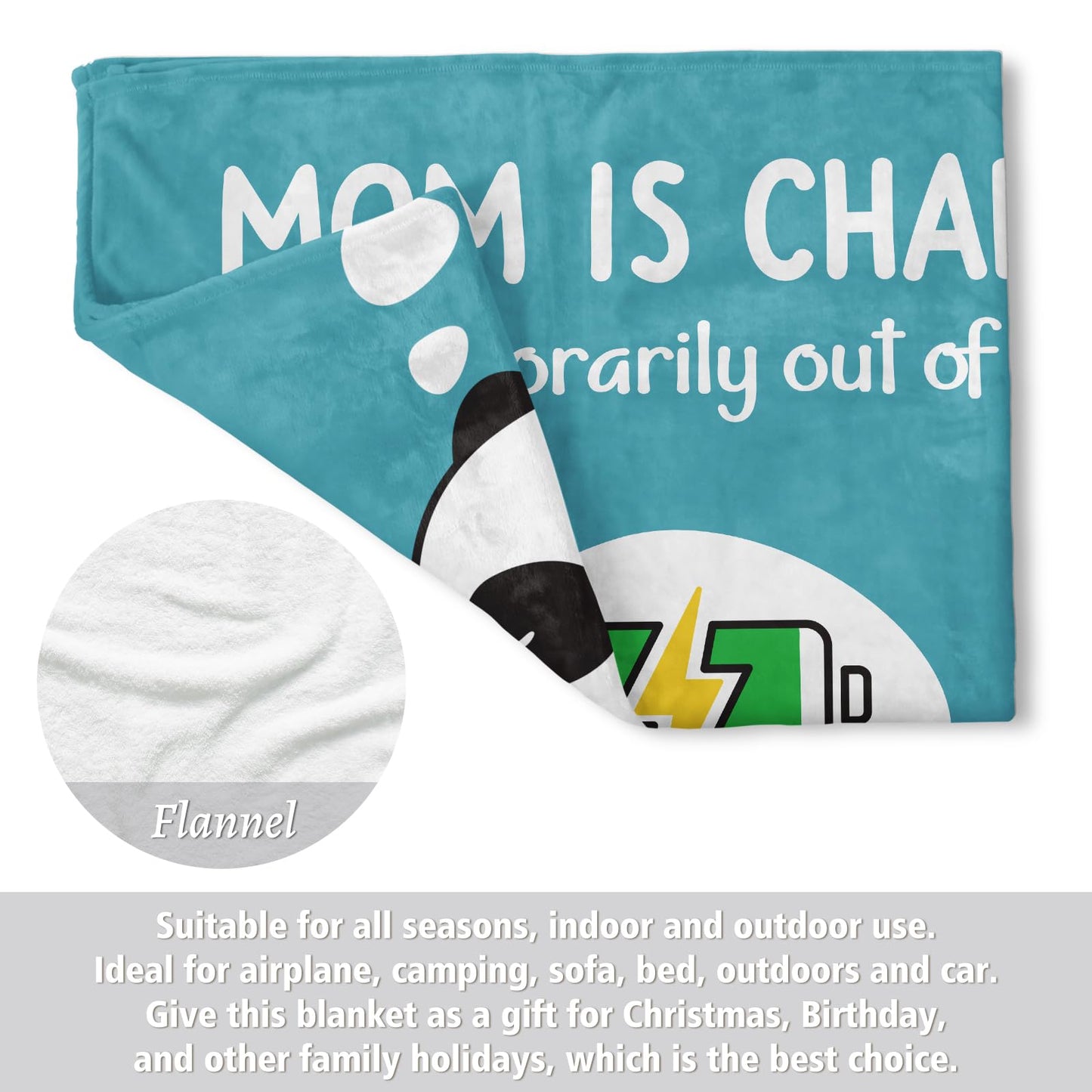 Craftique Mom Birthday Gifts, Funny Gifts for Mom- Mom's Charging Blanket- Moms Gift for Women from Daughter Son Husband, Super Soft Blanket Throw for Napping Travel, 80”×60”