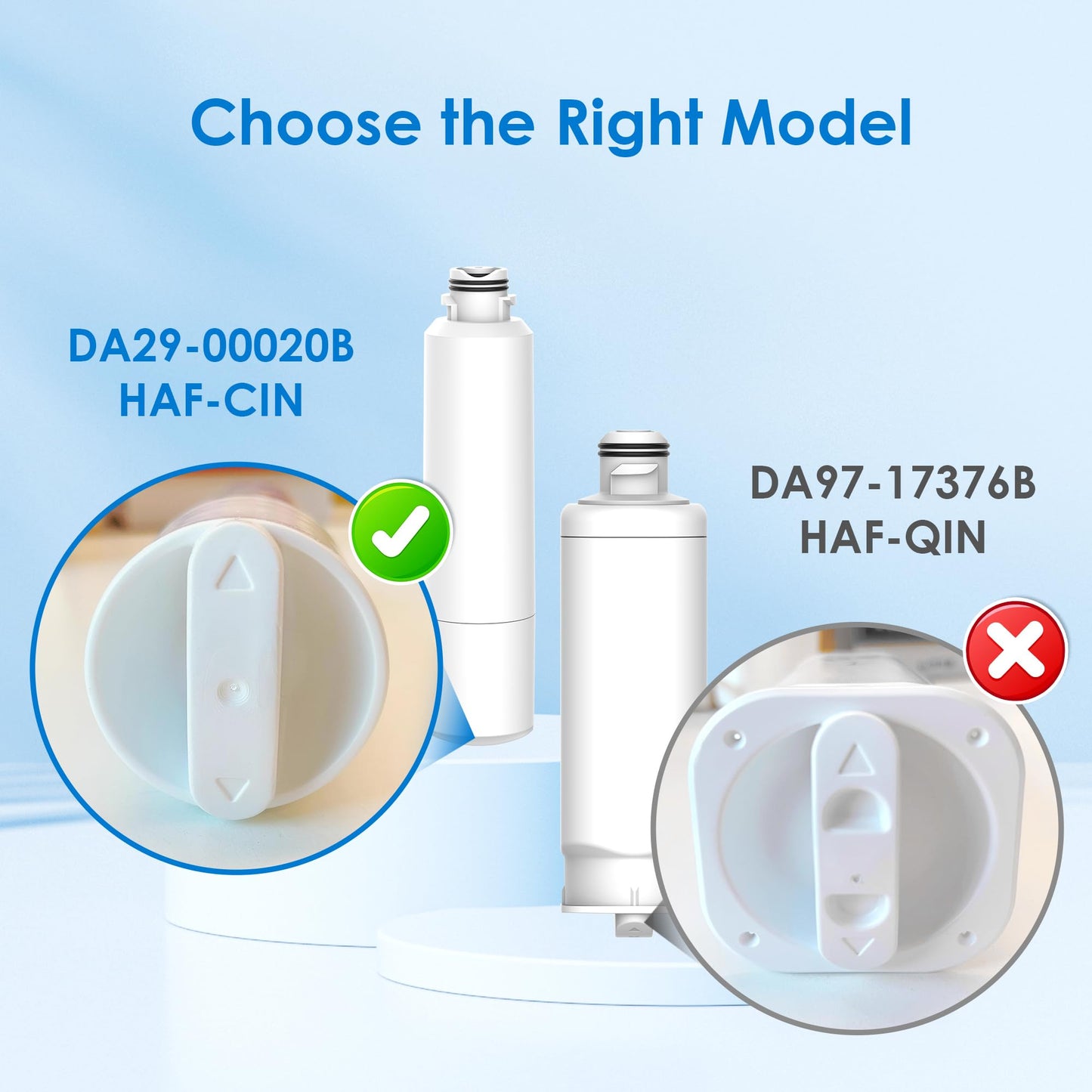 Waterdrop WD-F27 Replacement for Samsung® Refrigerator Water Filter HAF-CIN/EXP, DA29-00020B, HAF-CIN, RF28HMEDBSR, RF263BEAESR, RS25J500DSR, RF263TEAESG, HDX FMS-2, DA97-08006A-1, 6 Pack
