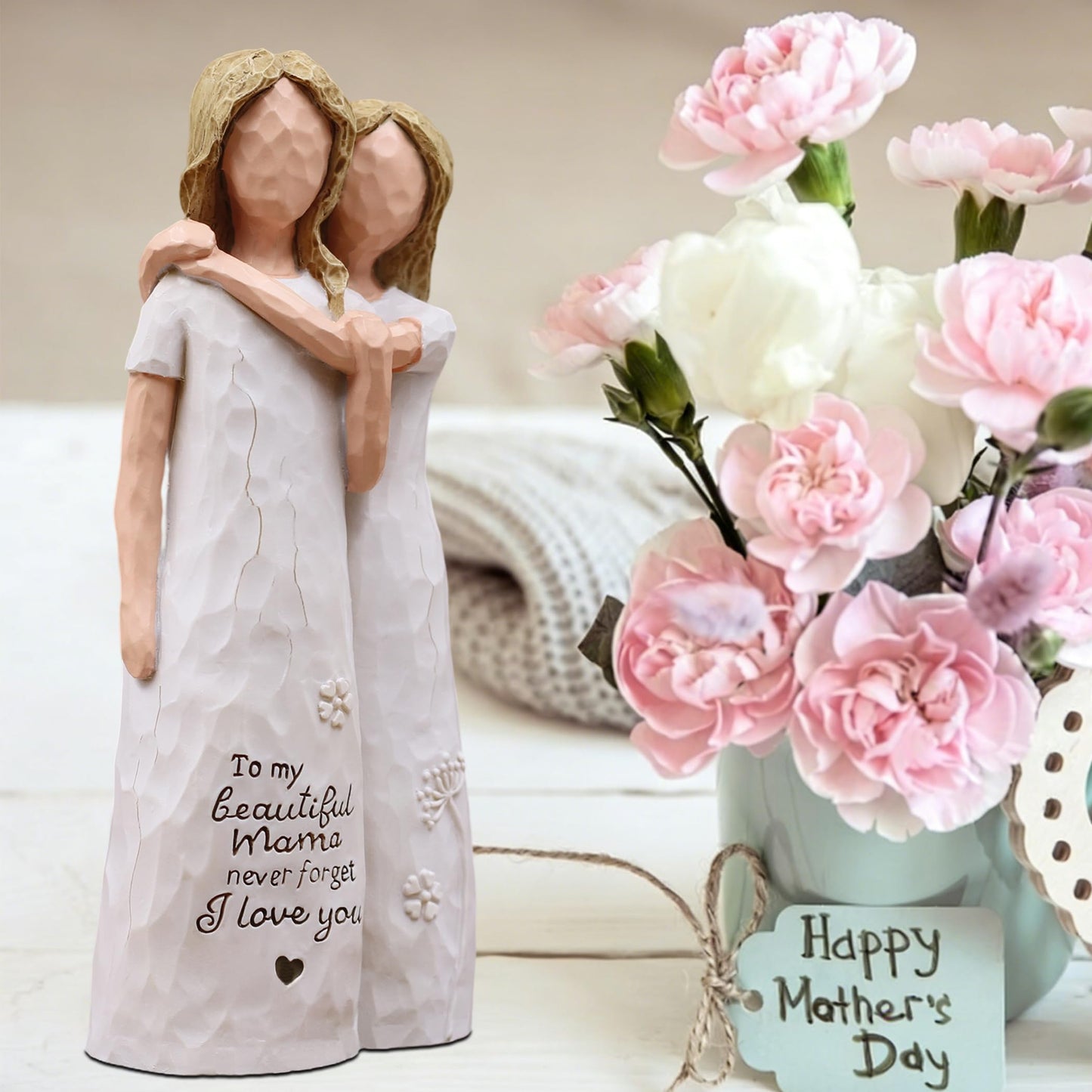 AcowSpt Mama Gifts - Birthday Gifts for Mom from Daughter, Mother Gift, Sculpted Hand-Painted Figurine