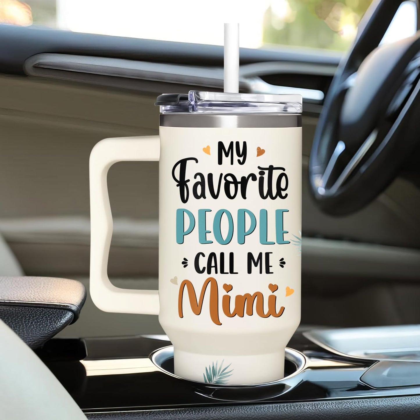 365FURY Mimi Gifts From Grandchildren - Mothers Day Gifts For Mimi - Christmas Birthday Gift - Gift For Grandma - 40Oz Tumbler With Handle