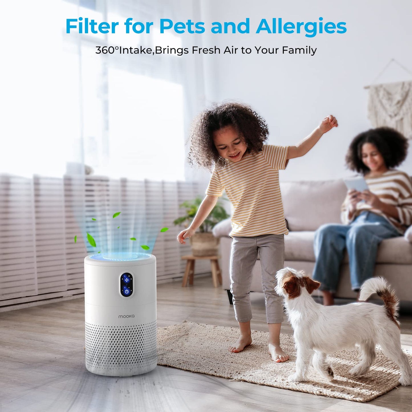 MOOKA Official Certified Replacement HEPA Filter for B-D02L/B-D02 Air Purifier (2-PACK)