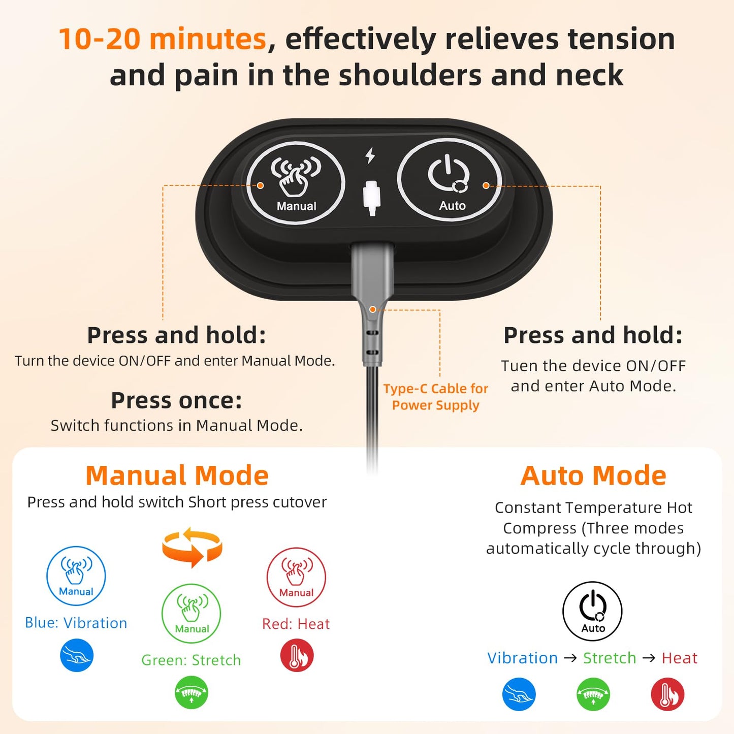 Sanivor 3-in-1 Neck Massager Pillow - Neck Cervical Traction Device with Heat,Vibration Massage & Airbag Traction,Neck Pillow for Pain Relief Deep Tissue Ergonomic Neck Shoulder Relaxer Gift Idea
