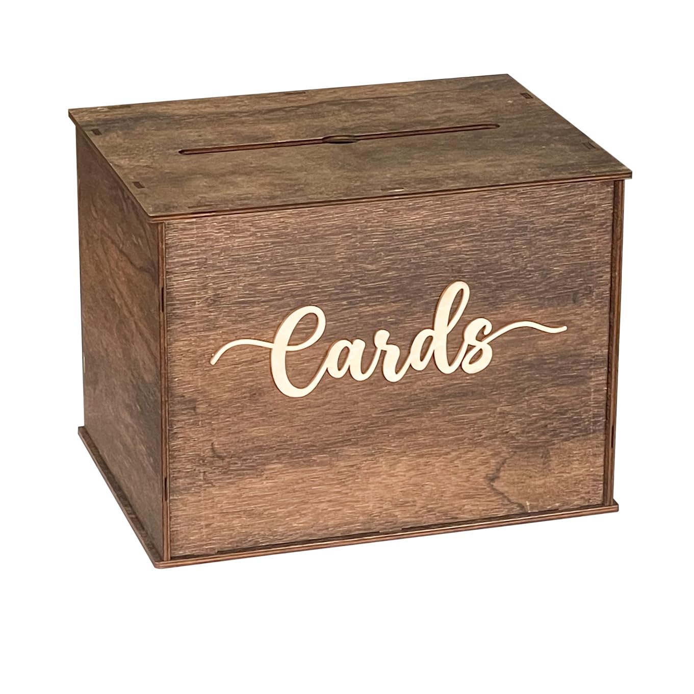 Cregugua Large Card Box 12"x 9"x 9" Rustic Wooden Card box Gifts Card Box for Wedding Birthday Baby Shower Graduation Party