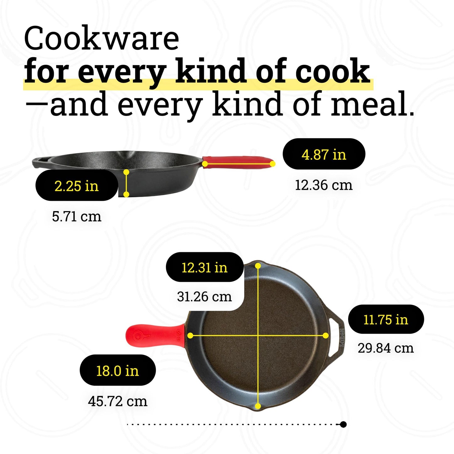 Lodge Seasoned Cast Iron Skillet 12 Inches - Quality Frying Pan for the Stove, Oven, Grill & Campfire - Includes Silicone Hot Handle Holder - Non-Toxic, Nonstick & Long-Lasting
