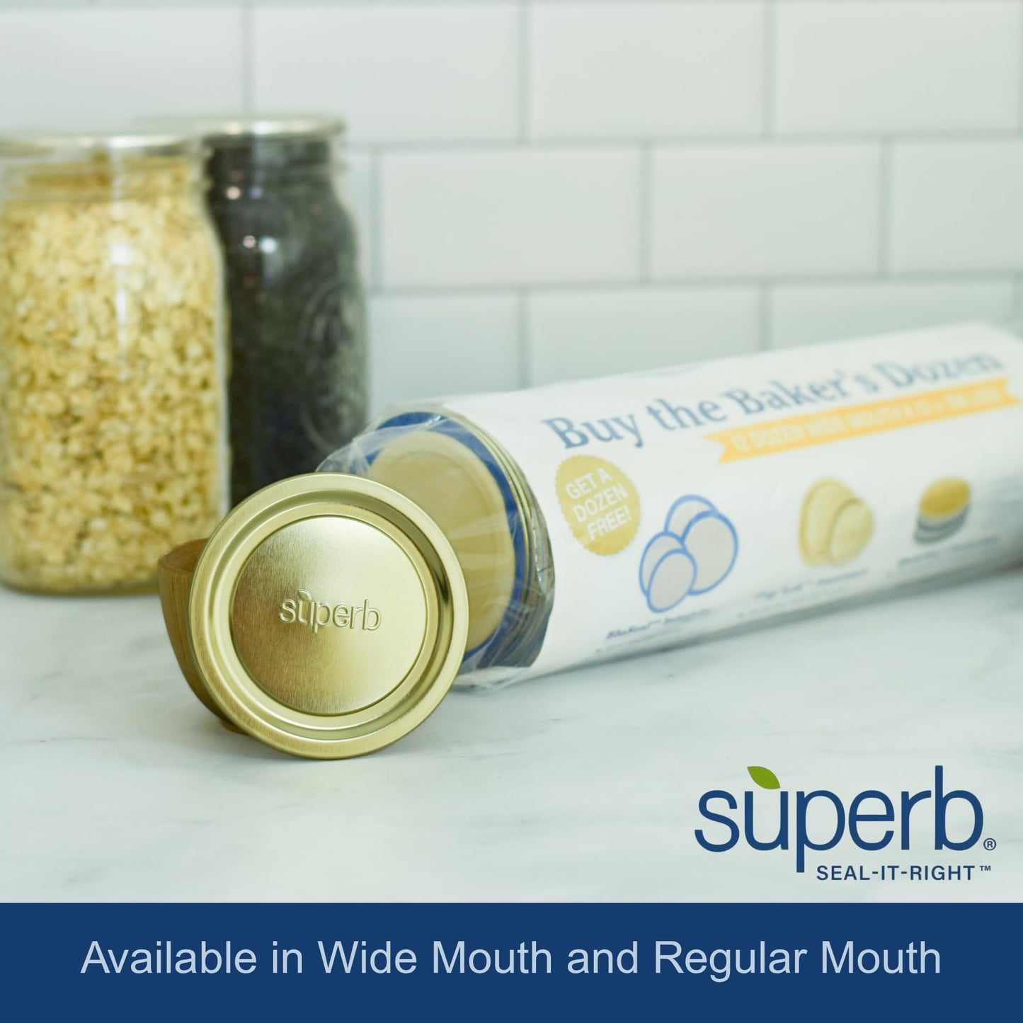 Superb Canning Lids – Regular Mouth Mason Jar Lids – Baker’s Dozen/Bulk Package of 156 Lids – Made in the USA