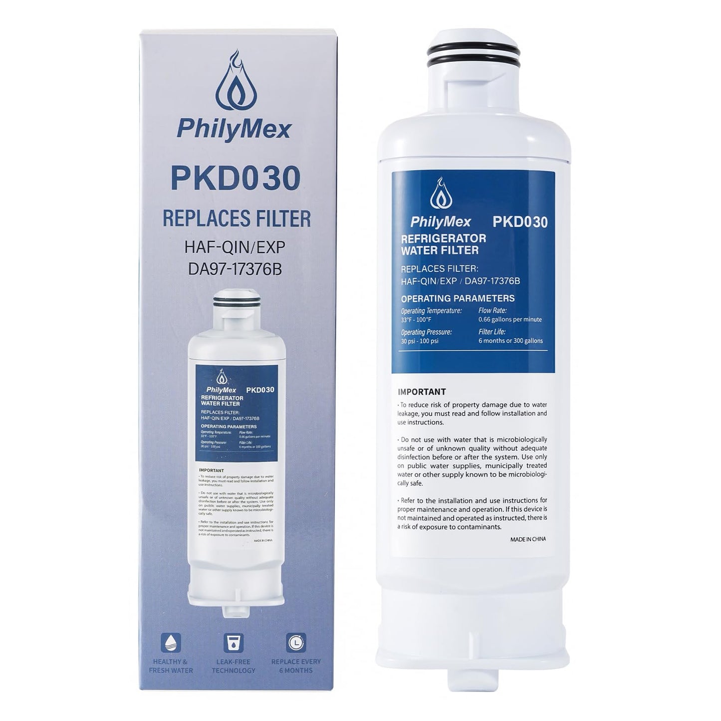 PhilyMex Water filter for sam-sung RF28T5001SR(/AA),RS27T5200SR(/AA),RF27T5201SR(/AA),RF24R7201SR(/AA),RF28R7351SG(/AA),RF28R7201SR(/AA),RF28T5021SR(/AA),Replacement 3PK