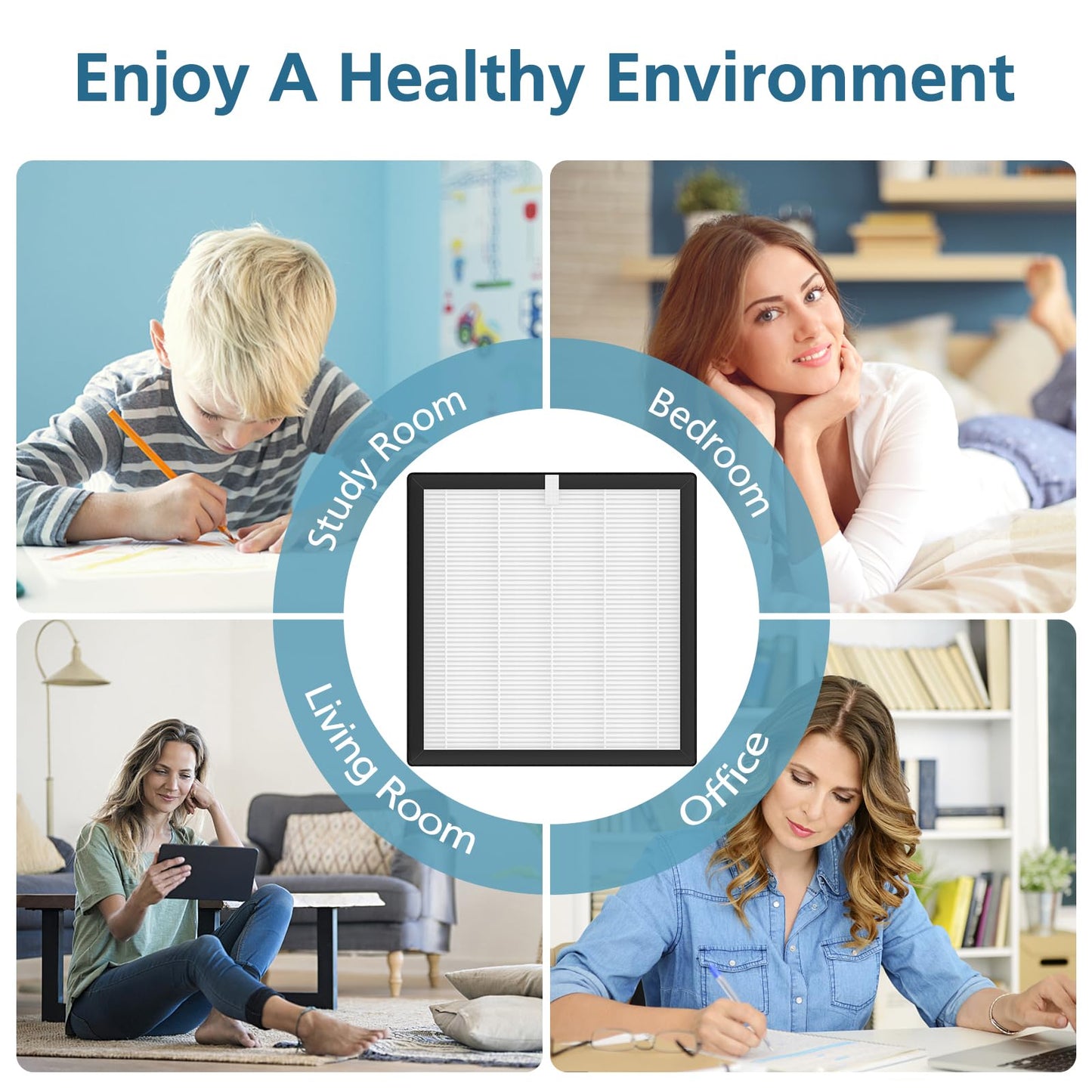 G3 Replacement Filter, Compatible with AMEIFU G3 (Sferf-30) Air Purifier, VEWIOR A3 Air Purifier and Tailulu HQZZ-260, 3-in-1 HEPA Air Cleaner Filter, 4 Pack