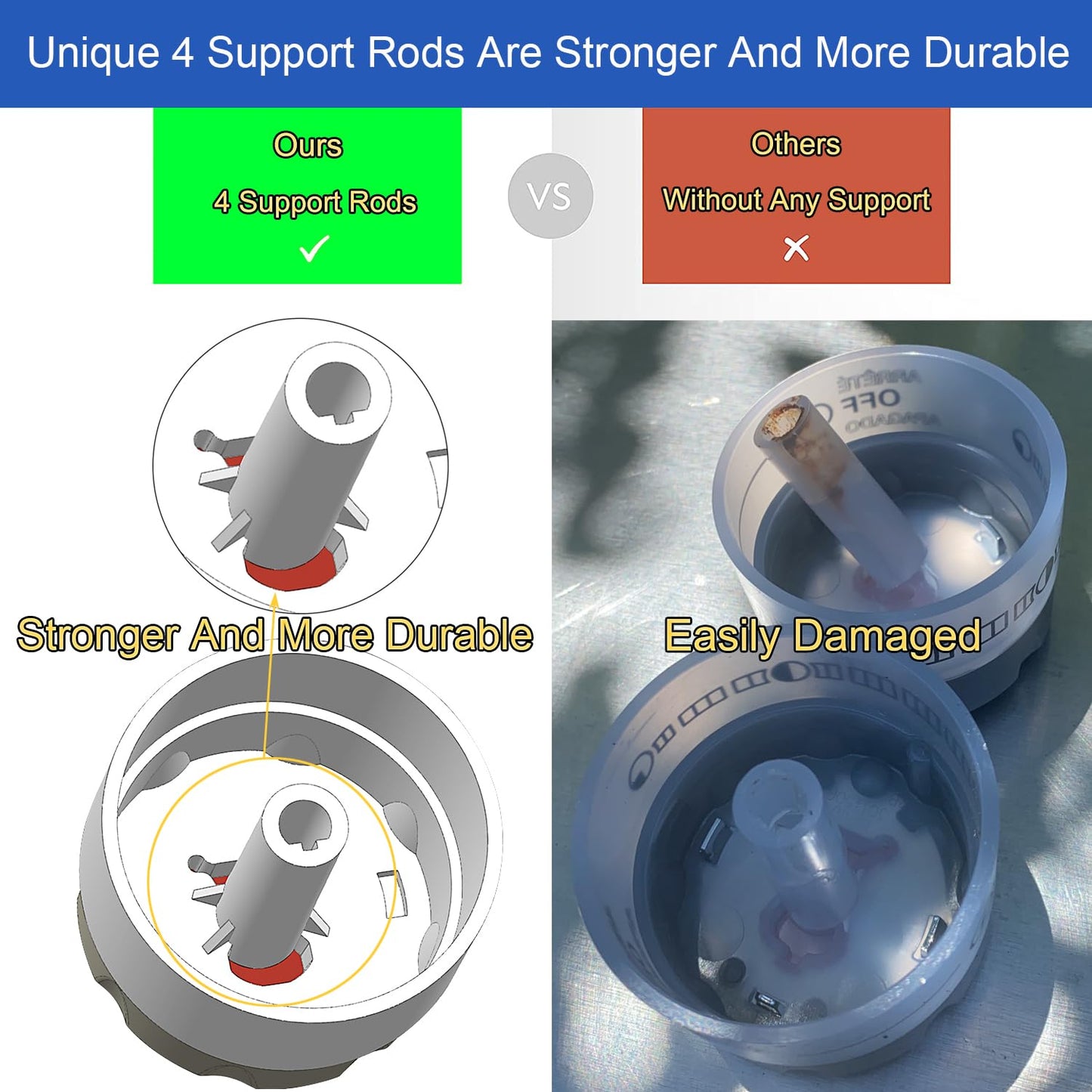 NOVINO Grill Knobs for Weber Summit,6-Pack 91538 Lighted Control Grill Knobs for Weber Summit 2012+ 400/600 Series E-470 670, S-460 470 660 670