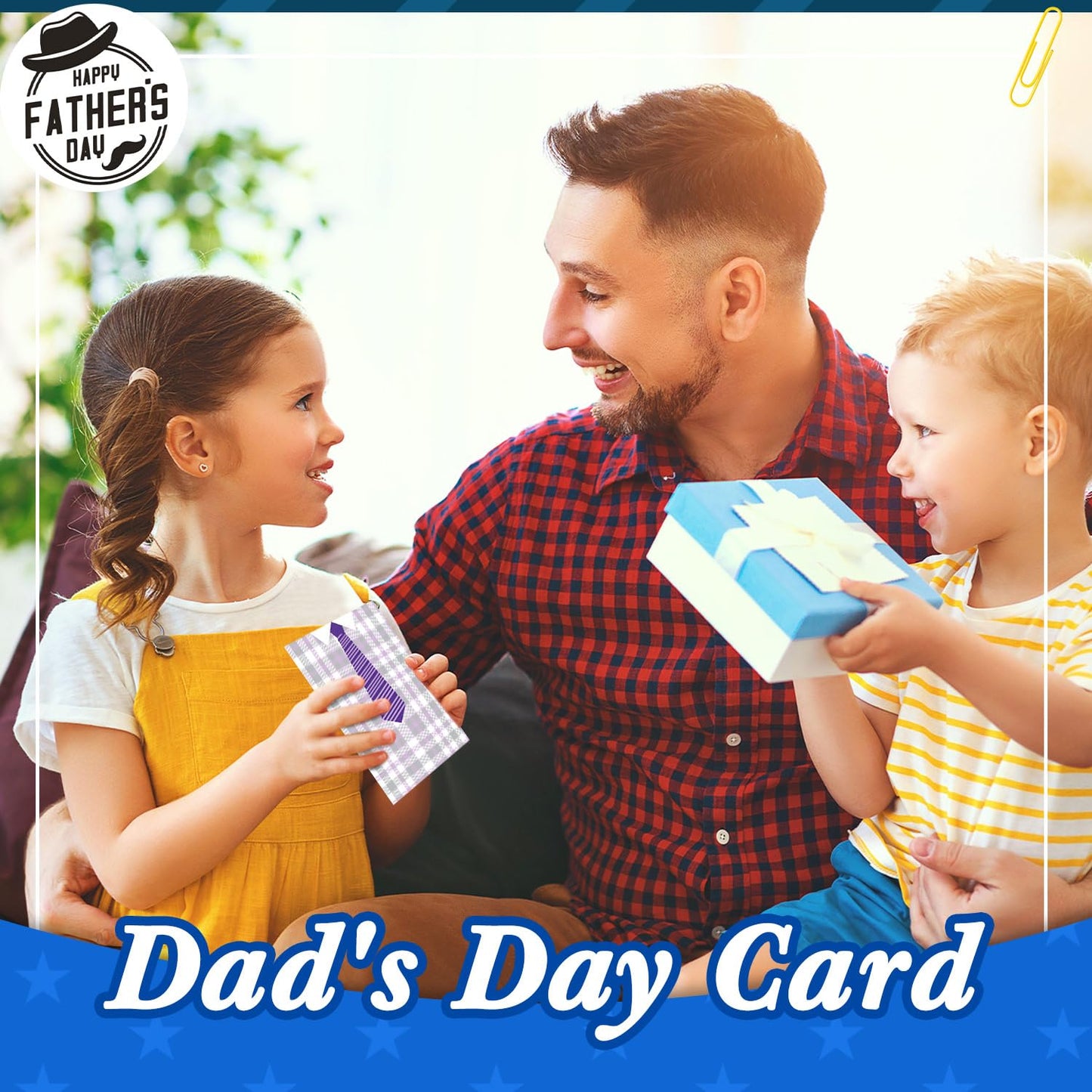 Nezyo 200 Set Father's Day Cards with Envelopes Stickers Bulk, Assorted Father's Day Greeting Card for Dad Stepdad Grandpa Gift, Includes 200 Cards, 200 Stickers, and 200 Envelopes, Paper Material