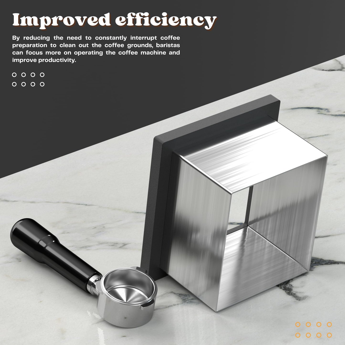 Bottomless Coffee Knock Box, Stainless Steel Espresso Knock Box Chute for Coffee Grounds, Counter Mounted Knock Box, Open Bottom Countertop Knock Box for Commercial Coffee Shop Office Home