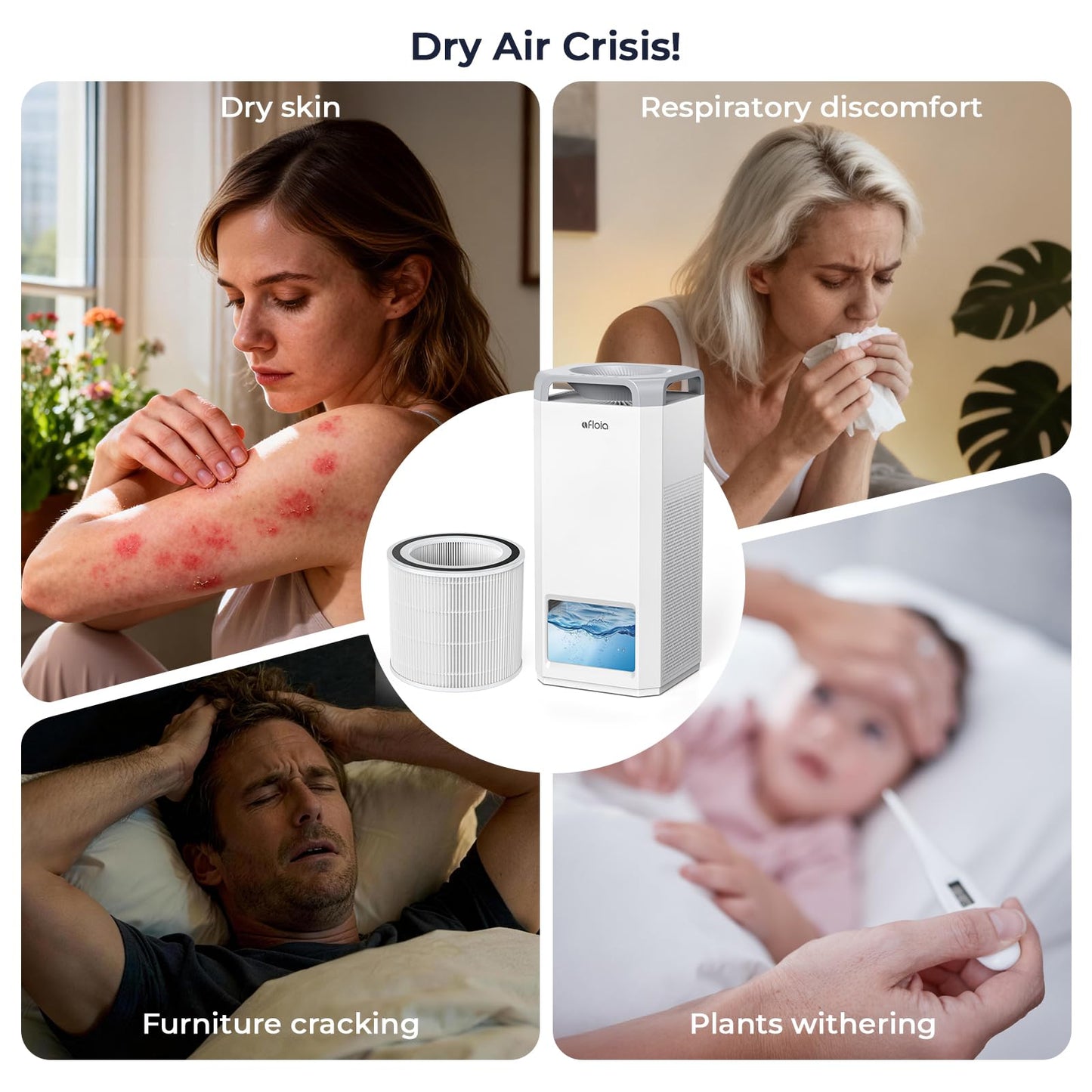 Afloia High-Efficiency Purification Filter Compatible with TEFNUT 2 in 1 Humidifier and Air Purifier in One Combo