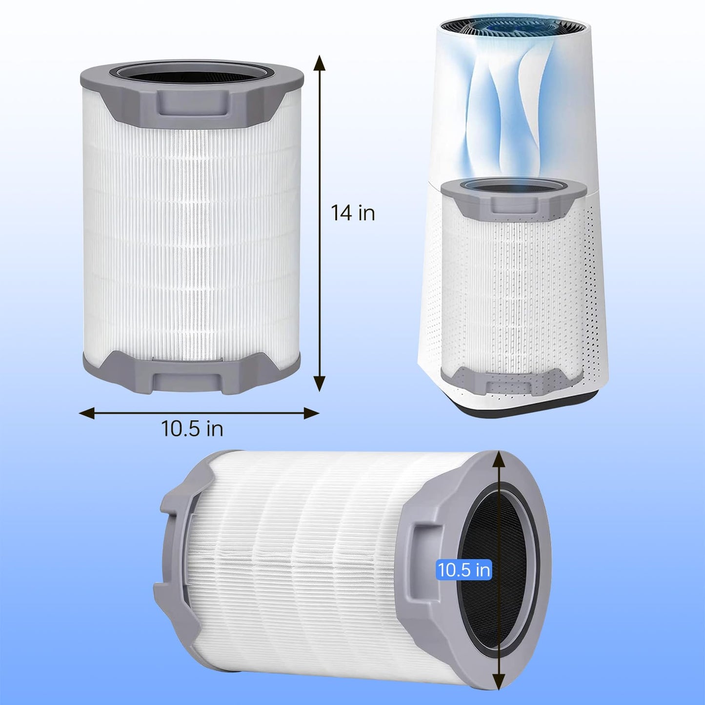 Kaulolado Lv-h134 replacement filter, Filter Activated Carbon Filter, Compatible with LEVOIT H134-RF, 3-in-1 True Filters LV-H134-RF, 1 Pack