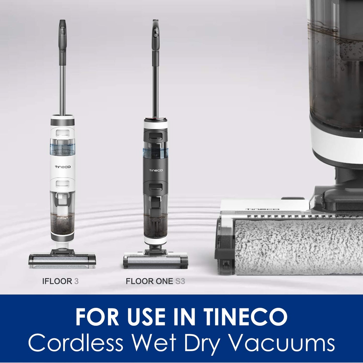 Tineco Replacement 2 HEPA Assembly & 2 Brush Roller Set, Only for iFLOOR 3 Series, Floor ONE S3 Series Cordless Wet Dry Vacuum Cleaner (Not Compatible with Any Other Model)