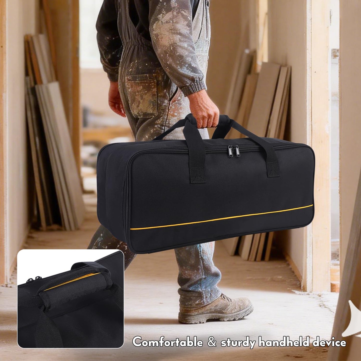 ZIORS Storage Bag Compatible with DEWALT 20V Handheld Vacuum Cordless DCV501HB,Carry Case for Car Handheld Vacuum,Large Capacity Travel Case for Accessories,Bag Only