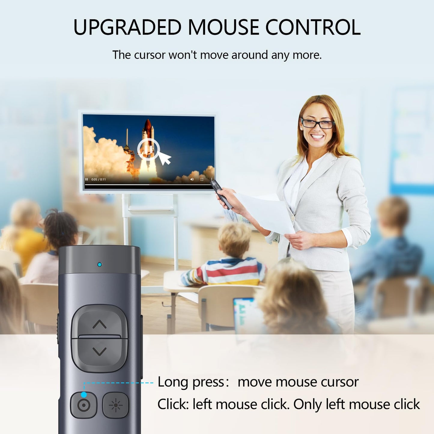 Norwii N97s TV Screen Presentation Clicker for powerpoint presentations, powerpoint clicker, Presentation Remote, Bluetooth Wireless Presenter, Digital Pointer for TV Screen Under Win/Mac