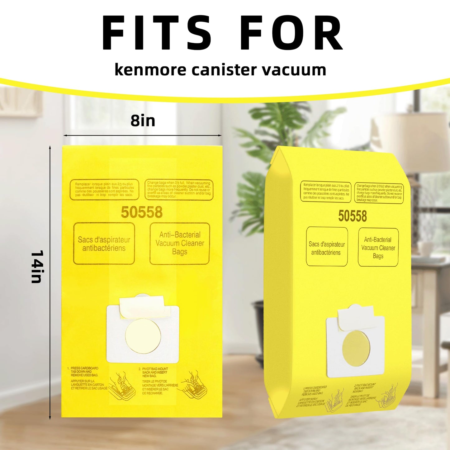 45 Pack Vacuum Cleaner Bags Replacement for Kenmore Canister Type C/Q 5055 50558, Type C-5 C-18,200 series, 400 series, 600 series, 700 series, 800 series Vacuums