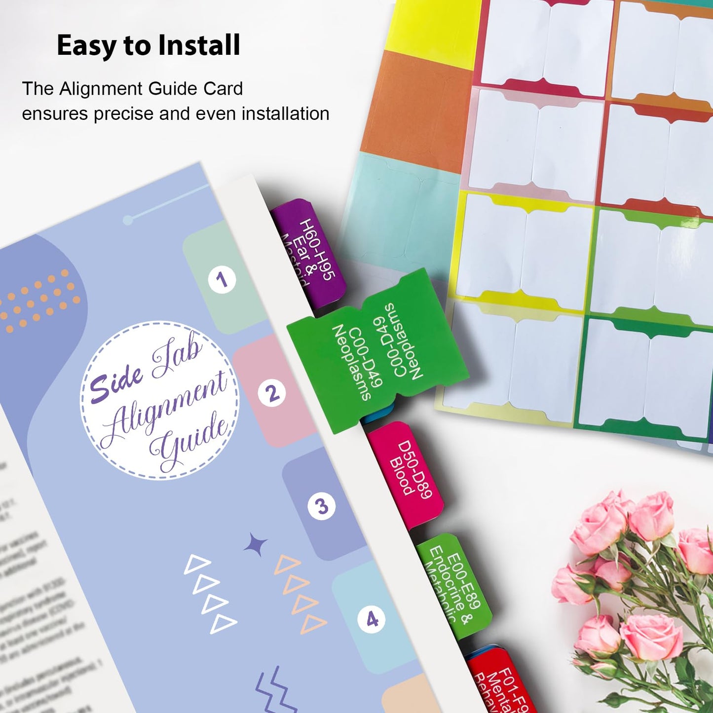 Index Tabs for CPT, AAPC Version ICD-10-CM & HCPCS Level II 2025, 3 Set Bundle, Complete Book Tabs Set (Book not Included), Color-Coded with Code Ranges, Laminated & Waterproof & Repositionable