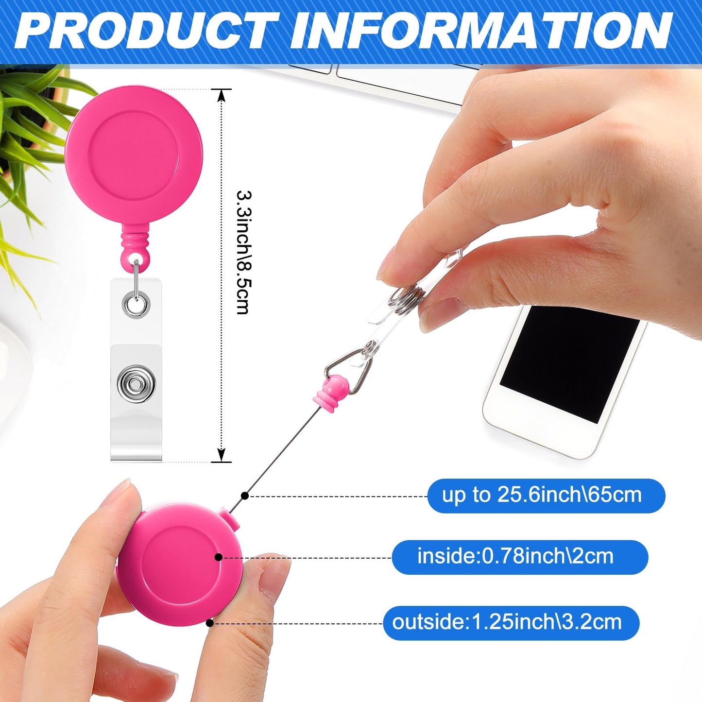 Harloon 150 Pcs Retractable Badge Reel Teacher Clips Holder Mixed Solid Color Nurse ID Badge Holder Students Doctor Keychain Whistles Lanyards for Graduation School ID Card Name(25 Colors)