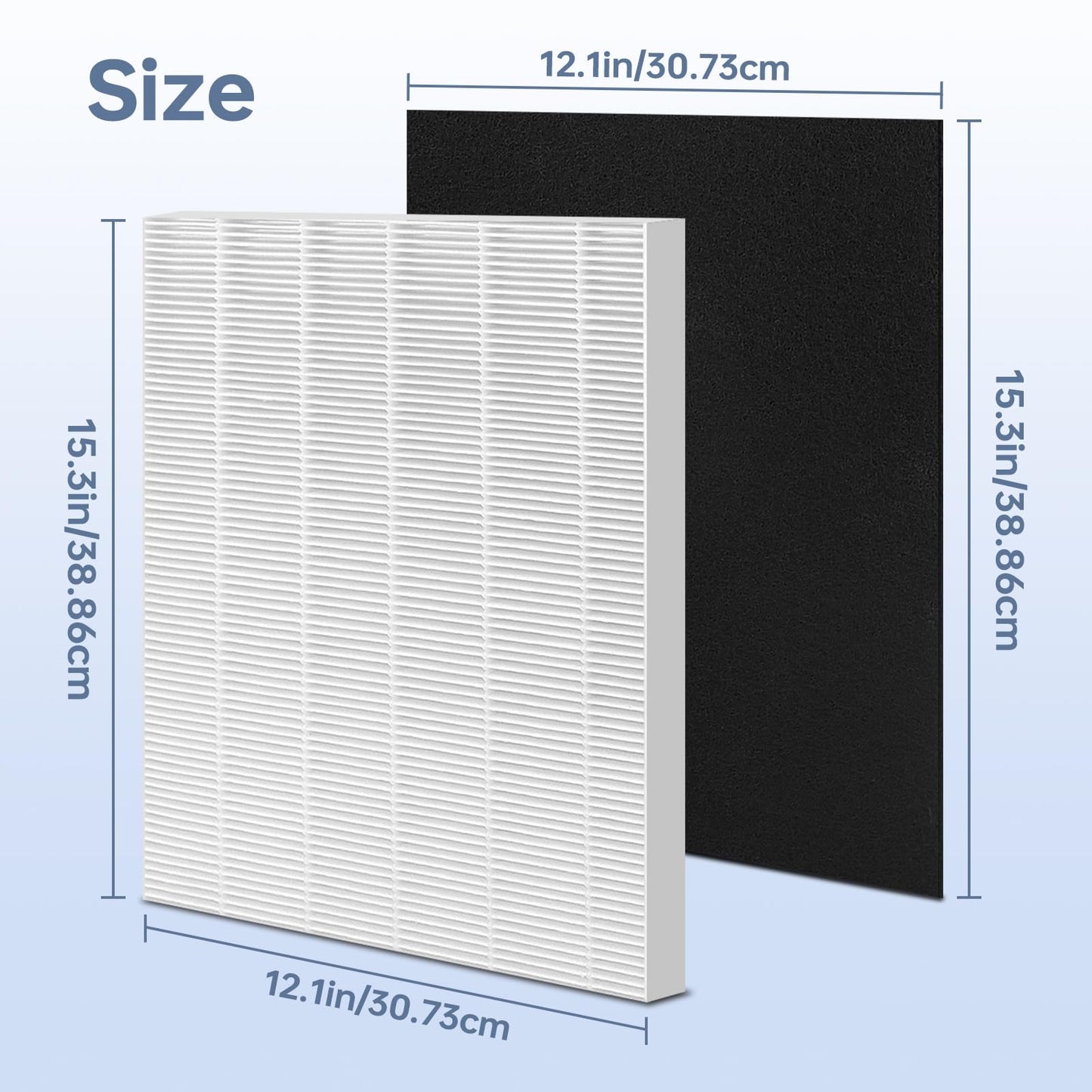 Ryvina D360 Replacement Filter D3 Compatible with Winix D360 Air Filters, 2PCS Filters & 6PCS Activated Carbon Filters, Part Number 1712-0101-02