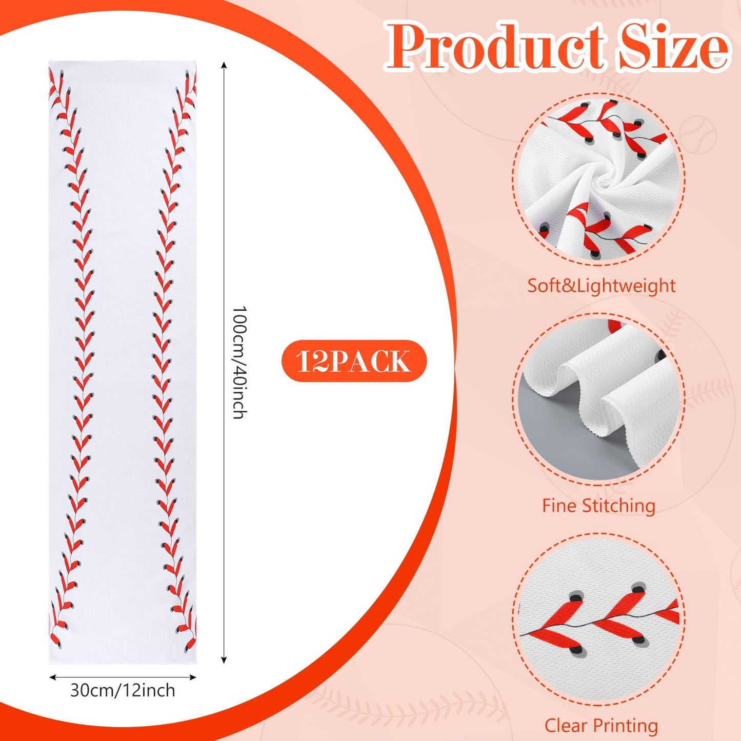 Tujoe 24 Pcs Sport Gifts, Includes 12 Pcs Cooling Towels 40"x12" Workout Towels, 12 Portable Fan Mini Handheld Fan for Team Gift Sport Party Favors, Battery Not Include(White,Baseball)