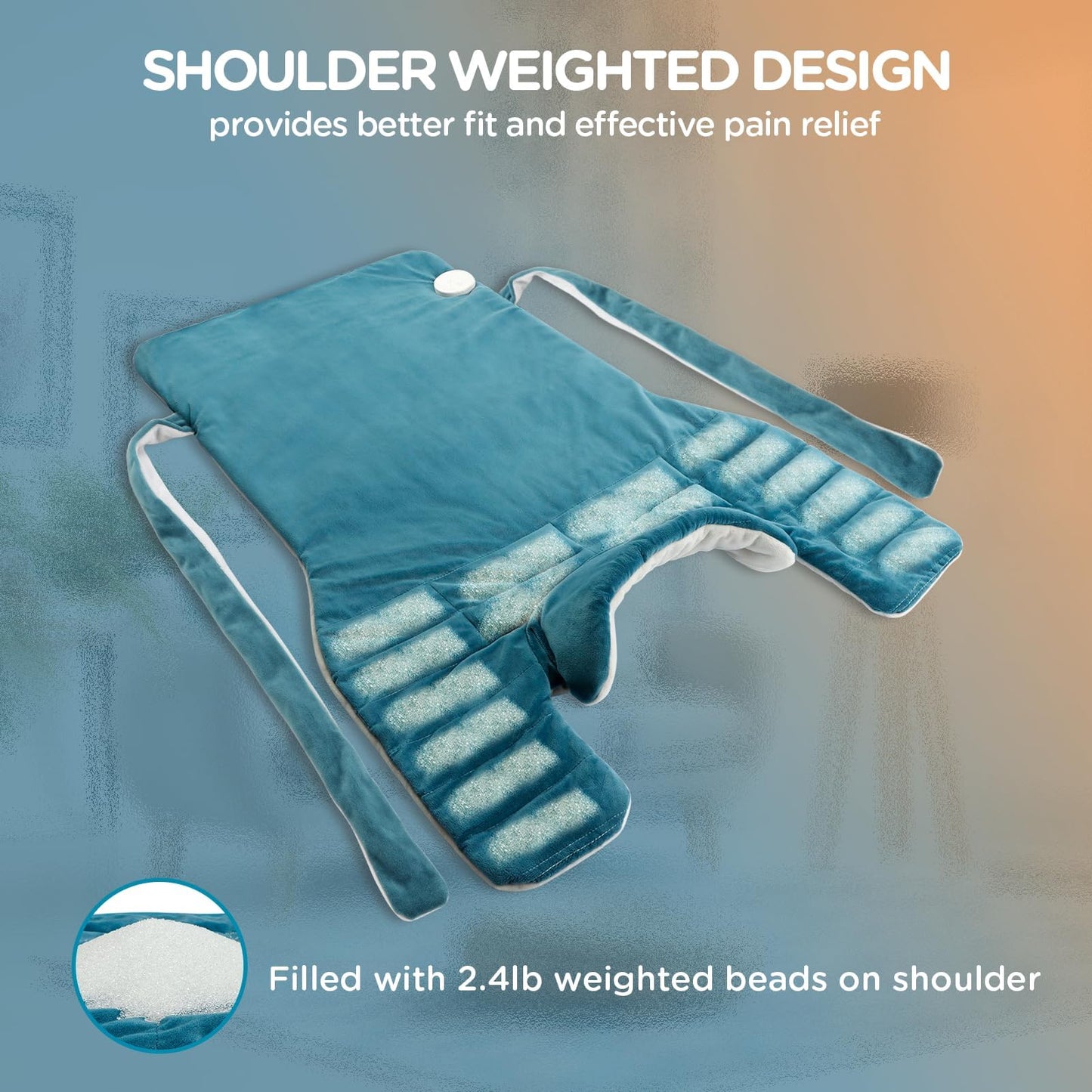Comfytemp Heating Pad for Back, Neck Shoulder Weighted Design for Snug Fit, 22"x33" FSA Eligible Electric Wearable Throw, 2H Auto-Off, HSA Large Heated Wrap, Machine Washable