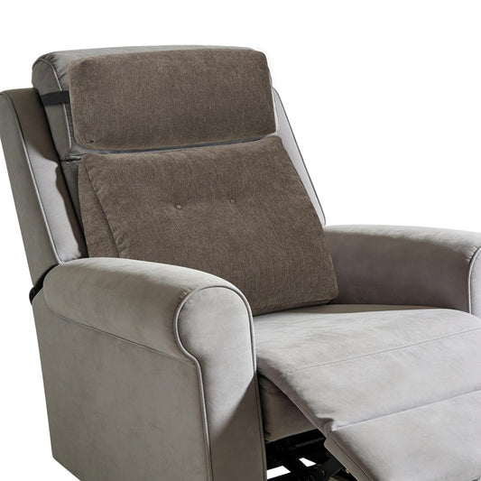TANYOO Lumbar Support Pillow for Recliner Chair with Headrest, Dual-Layer Large Back Pillow for Deep Couch & Sofa, Memory Foam Lower Back Support Cushion Set for Sciatica Relief Brown