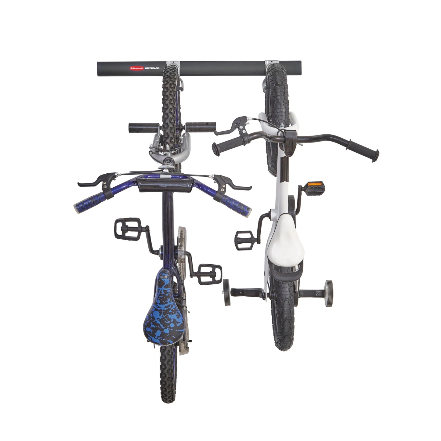 Rubbermaid FastTrack Garage Storage Bike Storage Kit, 3 Piece, All in One Rail Hook Kit Organizer, Heavy Duty Organization for Home/Garage/Wall/Shed