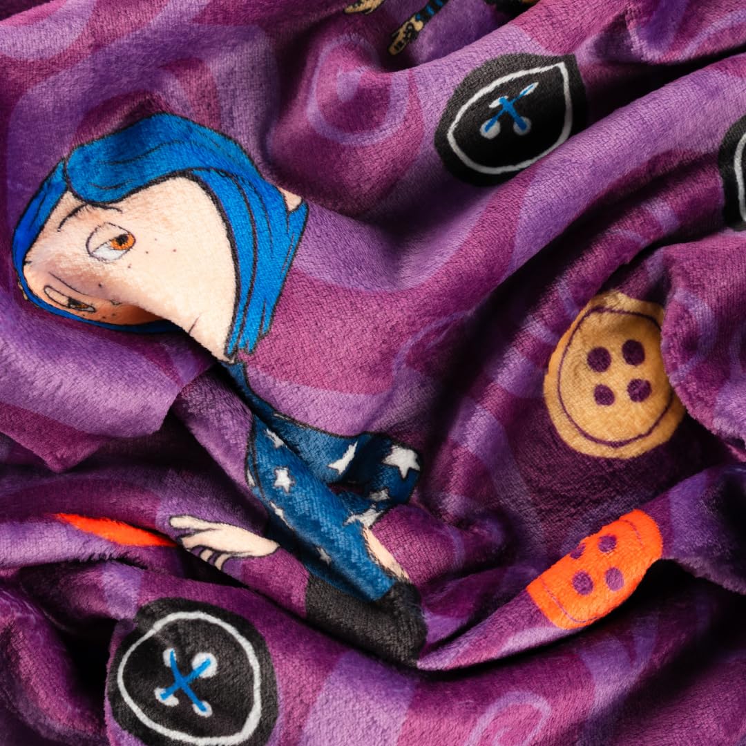 Collectibles Coraline Button Eyes Bedding Super Soft Cozy Plush Throw, 46 in x 60 in, (Officially Licensed Product) by Franco