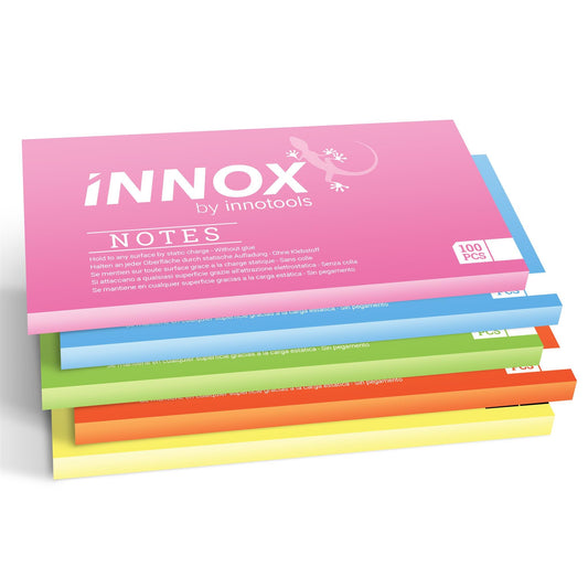 Self-Stick Notes 8x4 inch | Sticks to Any Surface Without Glue | Reusable White Dry Erase | Great for Classroom and Home Office (Assorted Colors, 8x4 inches)