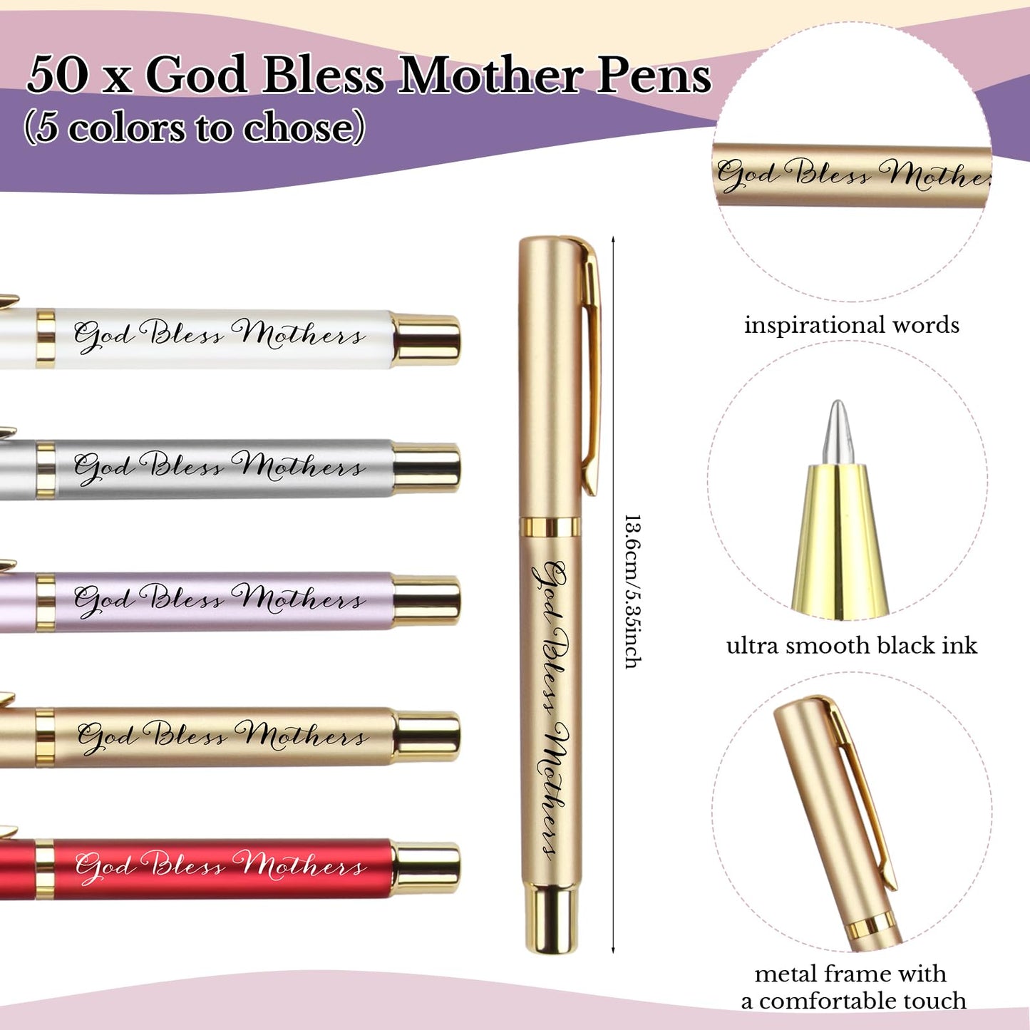 Spakon 50 Sets Mother's Day Church Gifts Bible Verse Notebooks Christian Pens with Organza Bags Religious Mother's Day Gifts for Mom