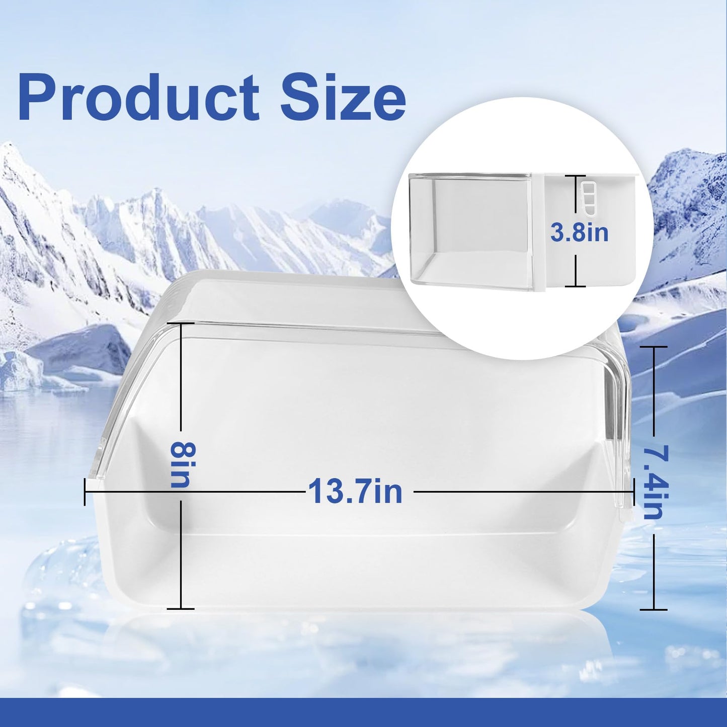 DA97-12650A Refrigerator Door Shelf Bin Basket Right Side Compatible with samsung RF260, RF261, RF263 Refrigerator Shelves Replaces DA63-07104A,2692337,AP5620330,PS4176653 (2Pack)